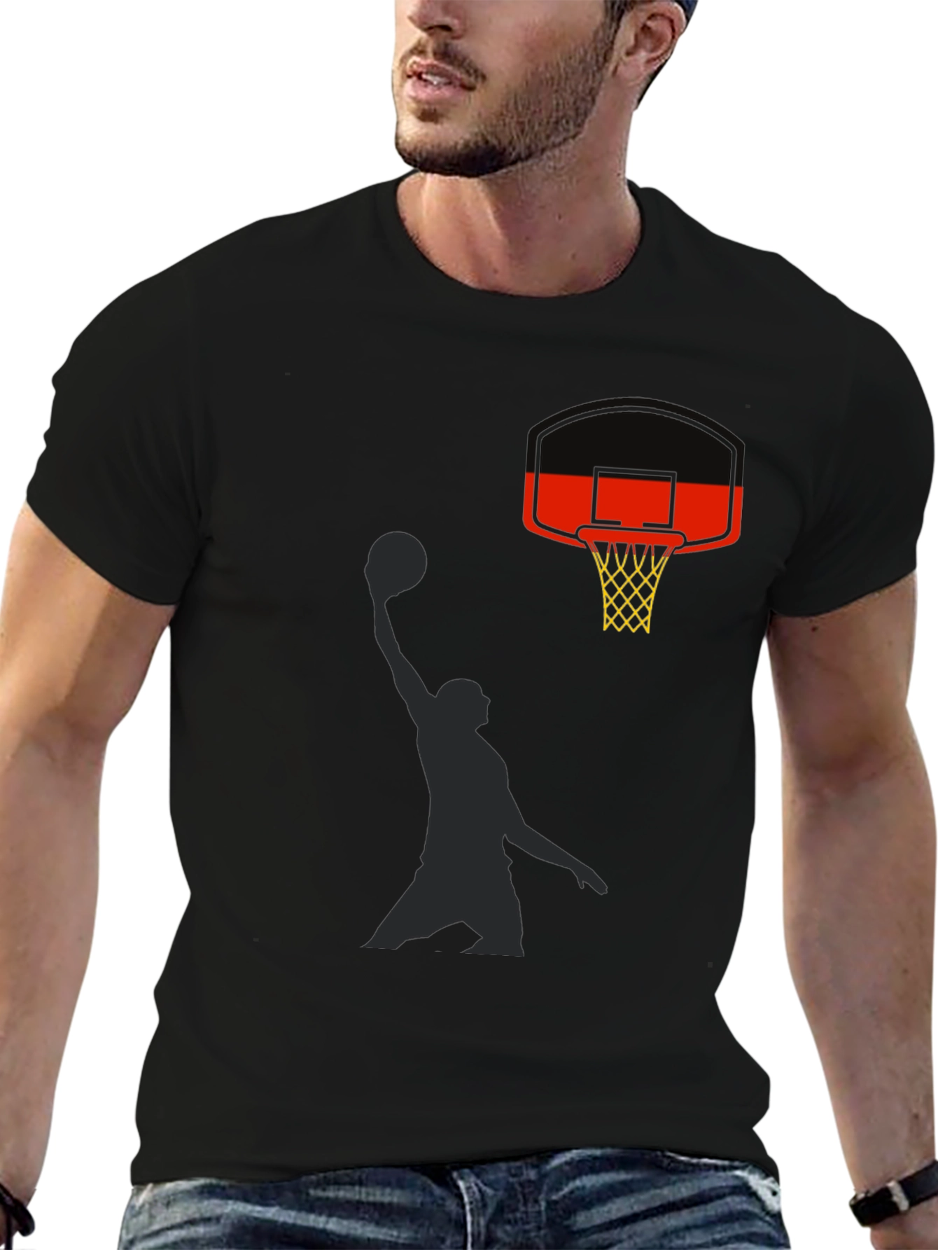 Slam Dunk Graphic Tee - Black Cotton Casual Shirt