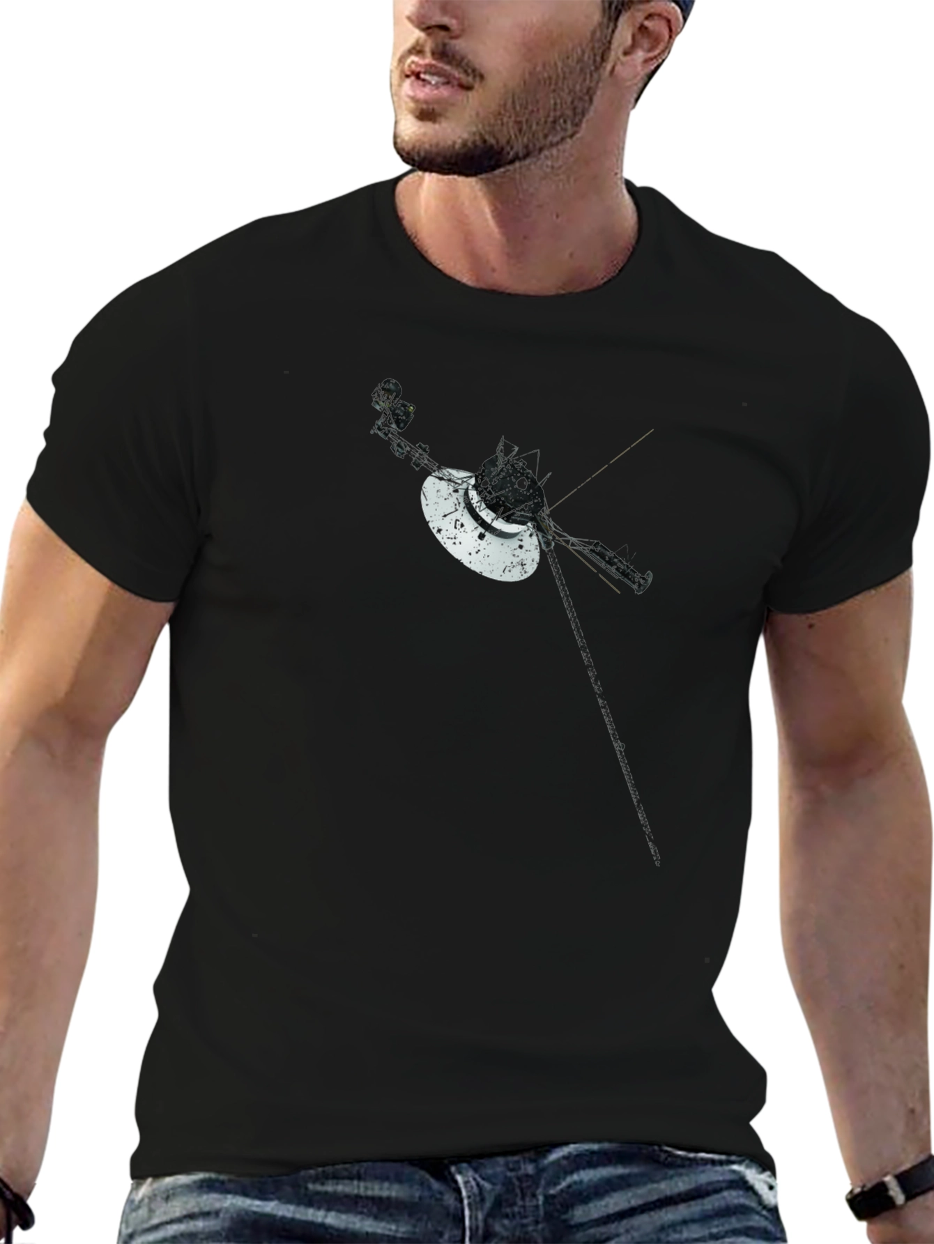 Voyager Space Probe Graphic Tee - Black T-Shirt