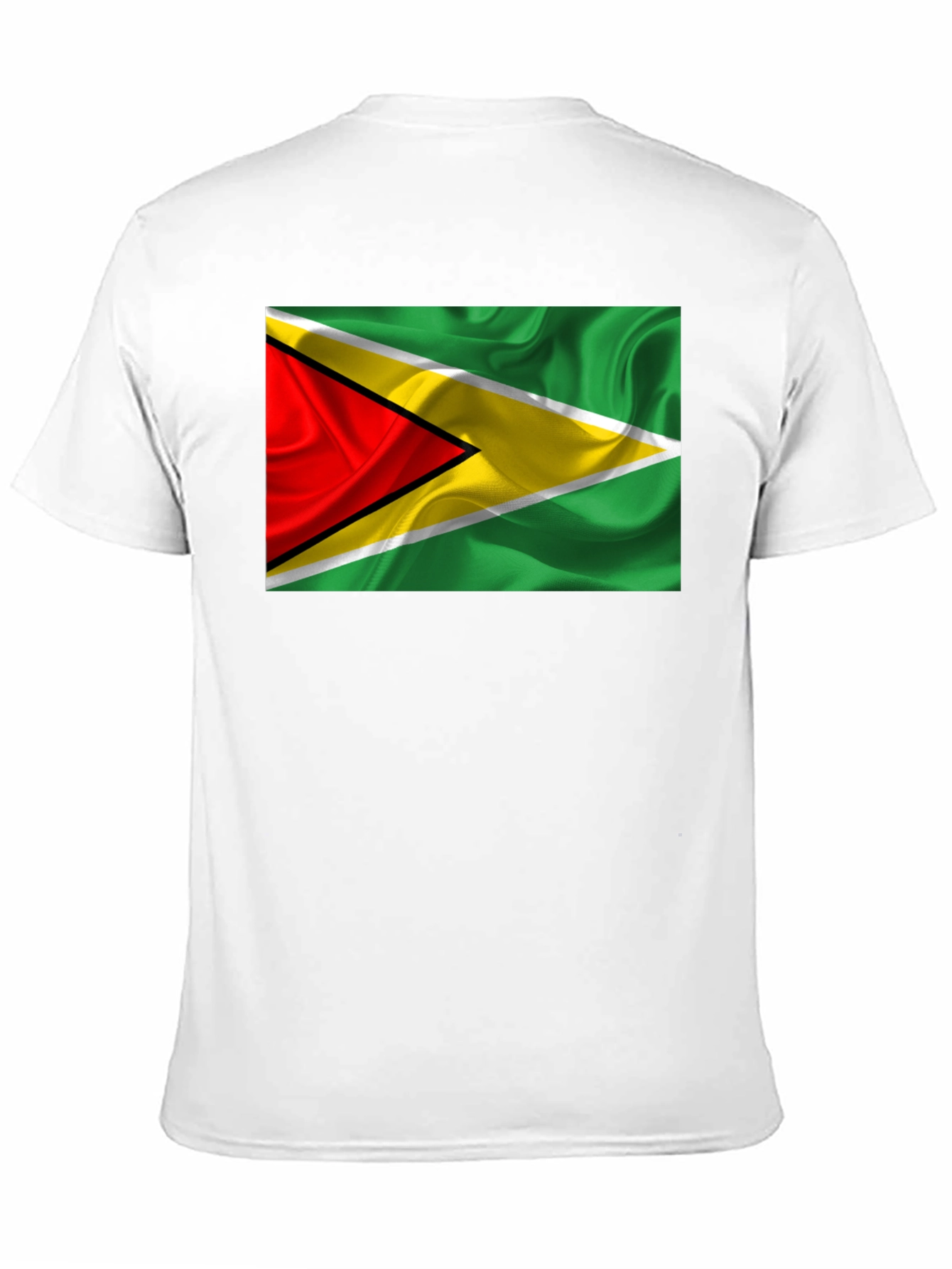 Guyana Flag Graphic Tee - Black Cotton T-Shirt