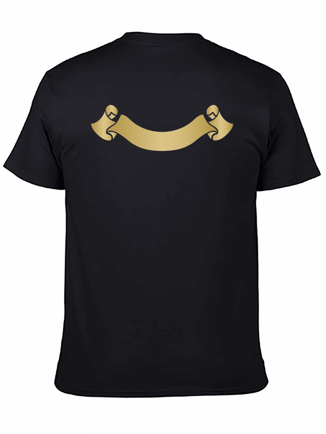 Black T-Shirt with Gold Scroll Design