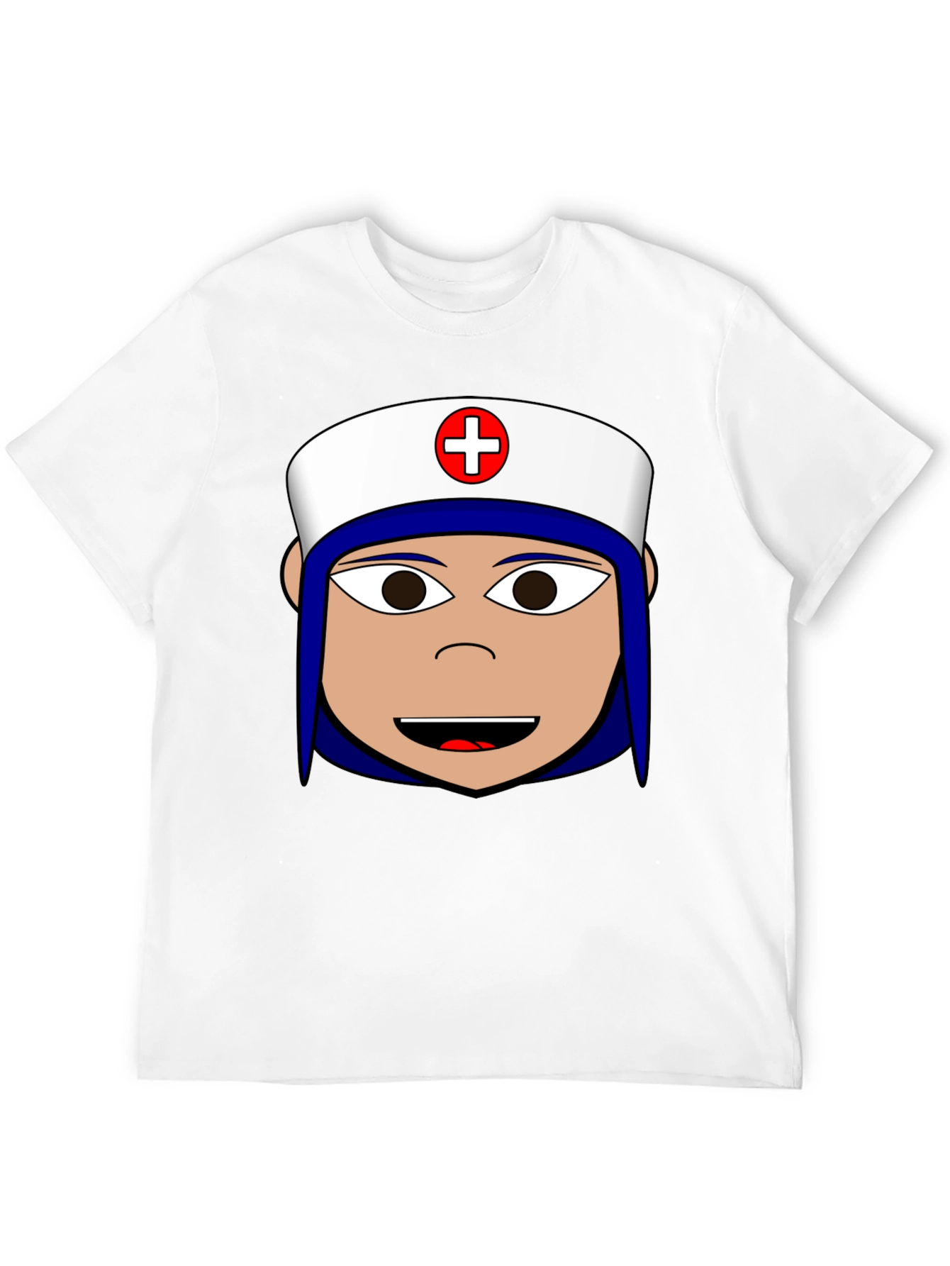 Nurse Cartoon Graphic Tee - Black