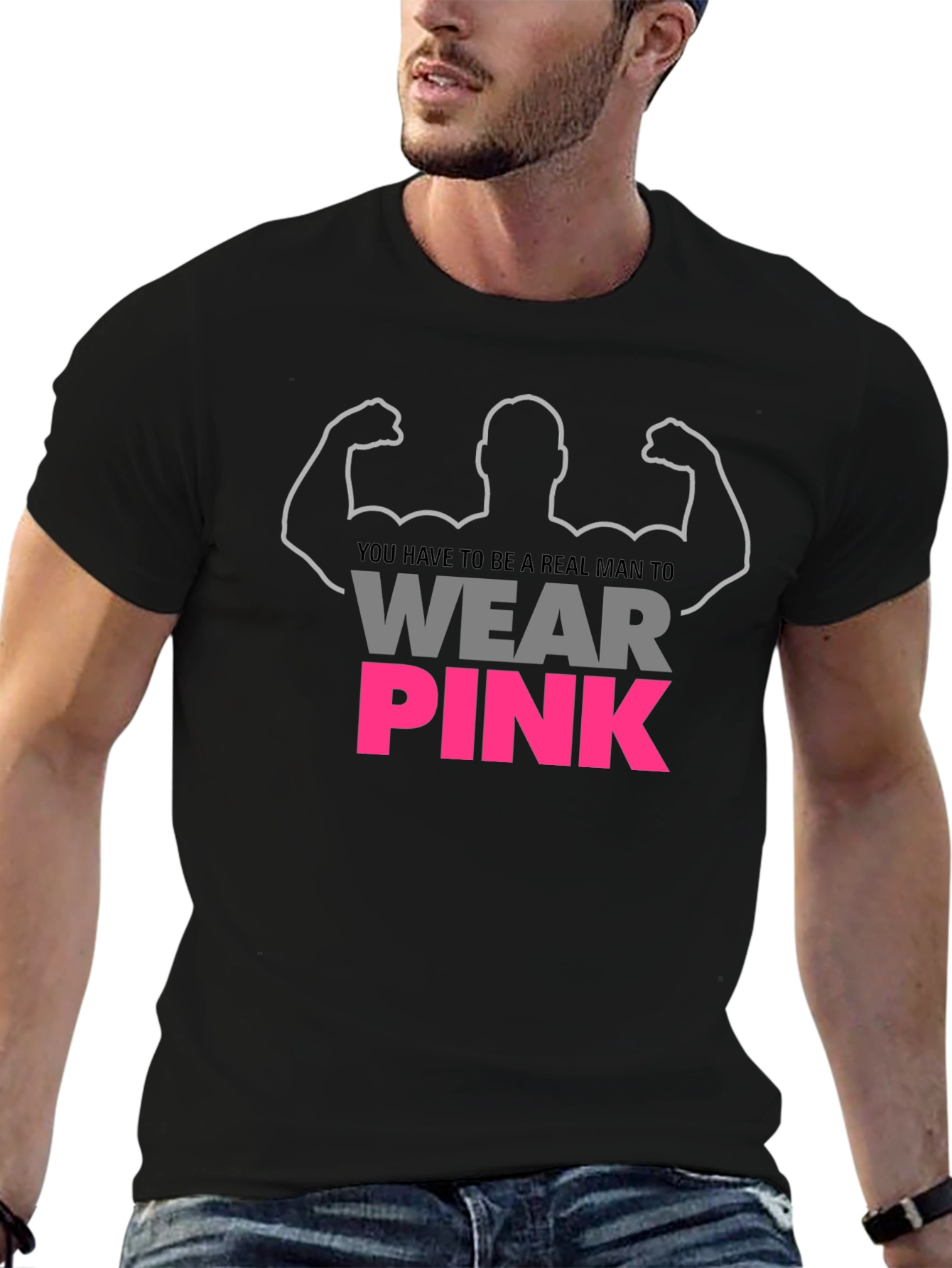 Real Man Wear Pink Graphic T-Shirt