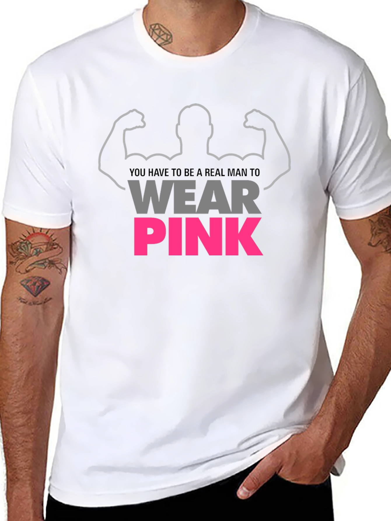 Real Man Wear Pink Graphic T-Shirt
