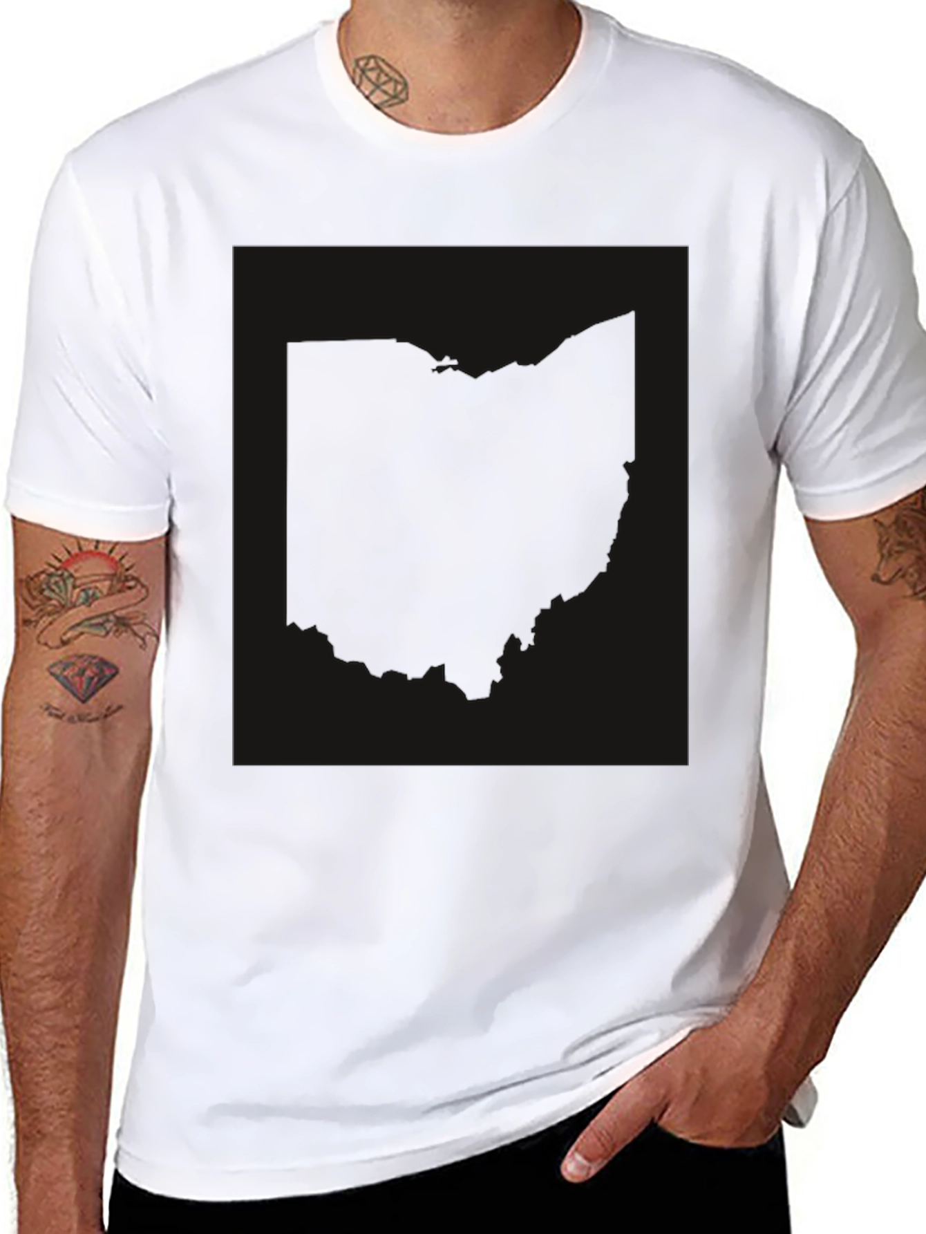 Black Graphic Tee - Ohio State Shape