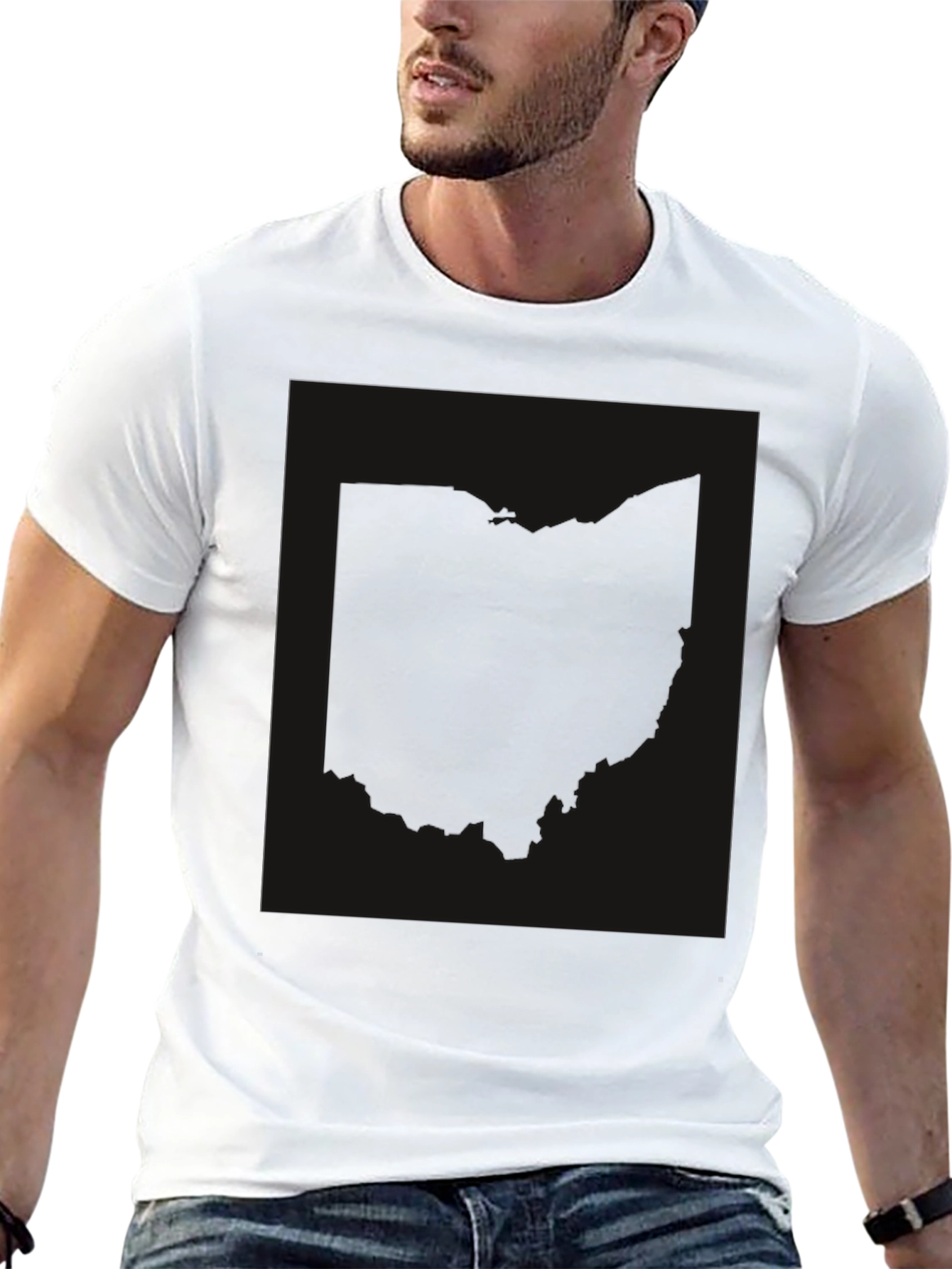 Black Graphic Tee - Ohio State Shape