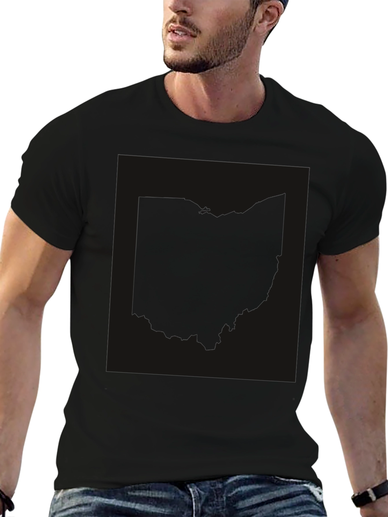 Black Graphic Tee - Ohio State Shape