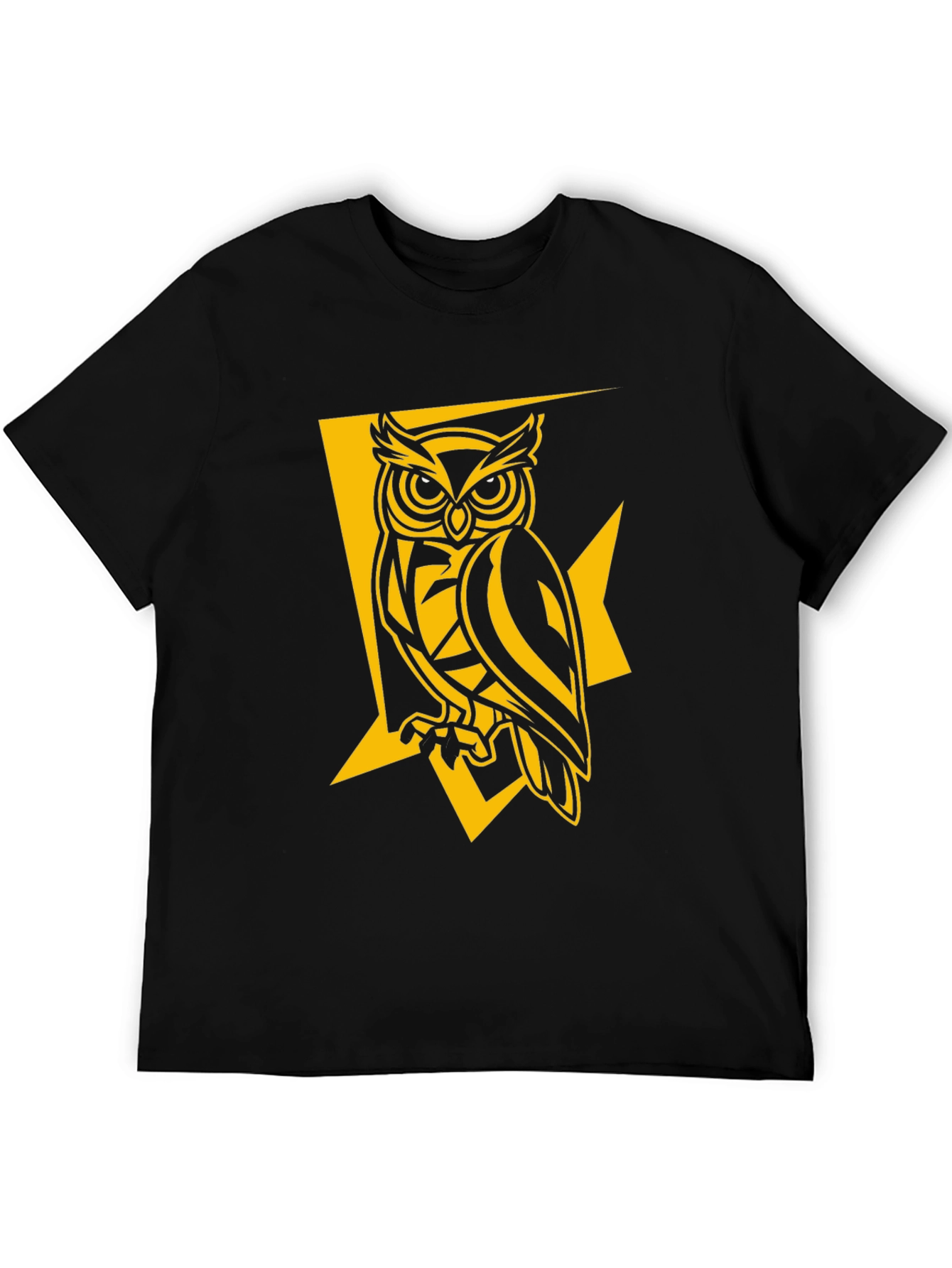 Cool Owl Graphic Tee - Black Cotton T-Shirt
