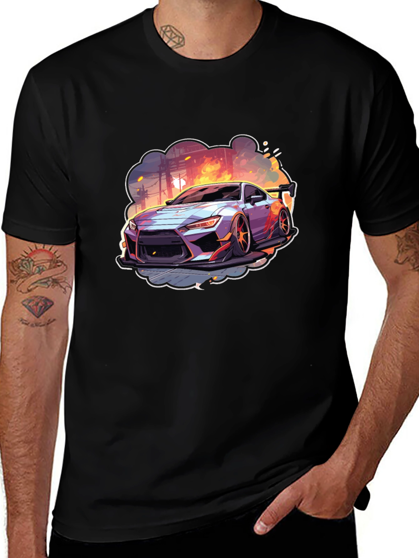 Sleek Car Graphic Tee - Streetwear Style