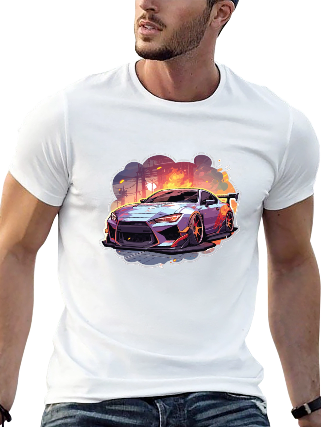 Sleek Car Graphic Tee - Streetwear Style