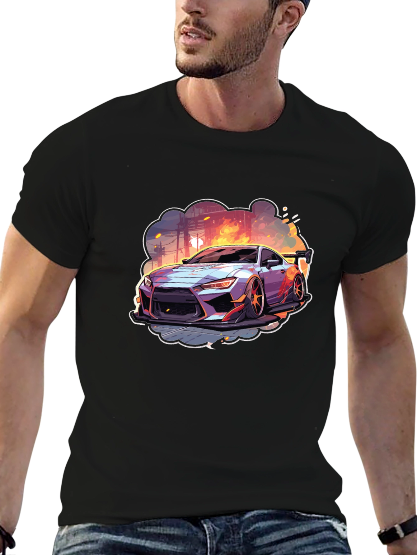 Sleek Car Graphic Tee - Streetwear Style