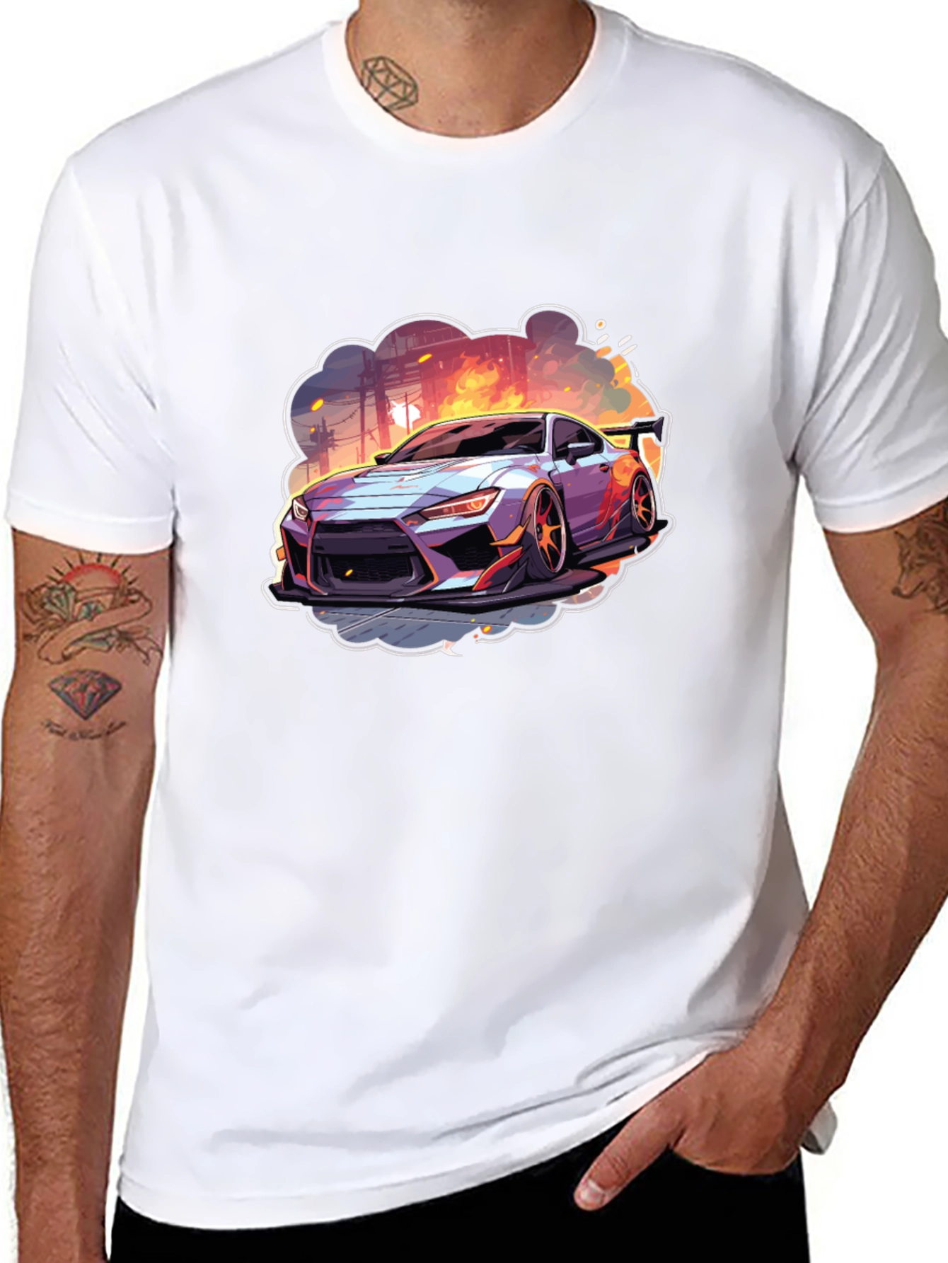 Sleek Car Graphic Tee - Streetwear Style