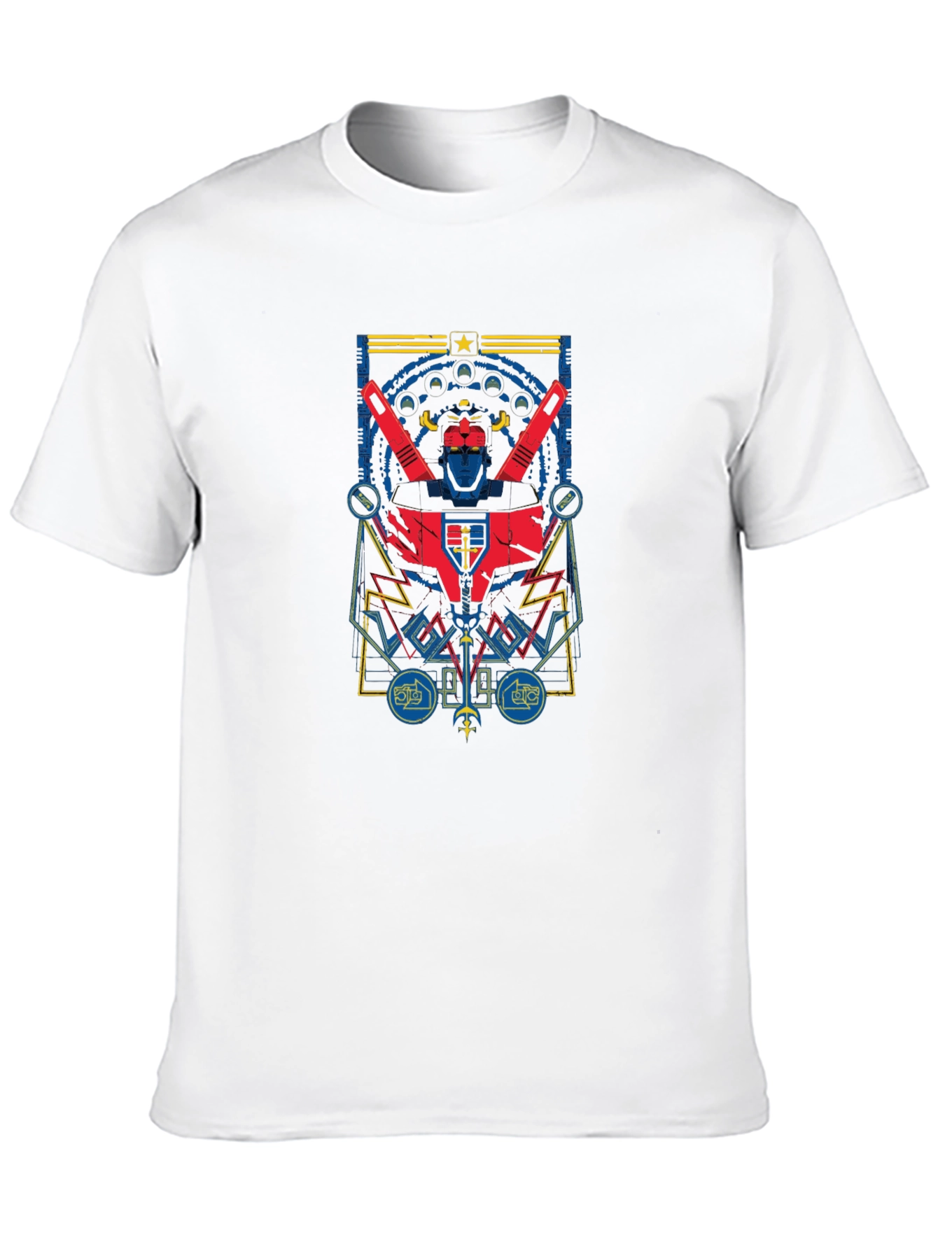 Retro Robot Graphic Print Black T-Shirt