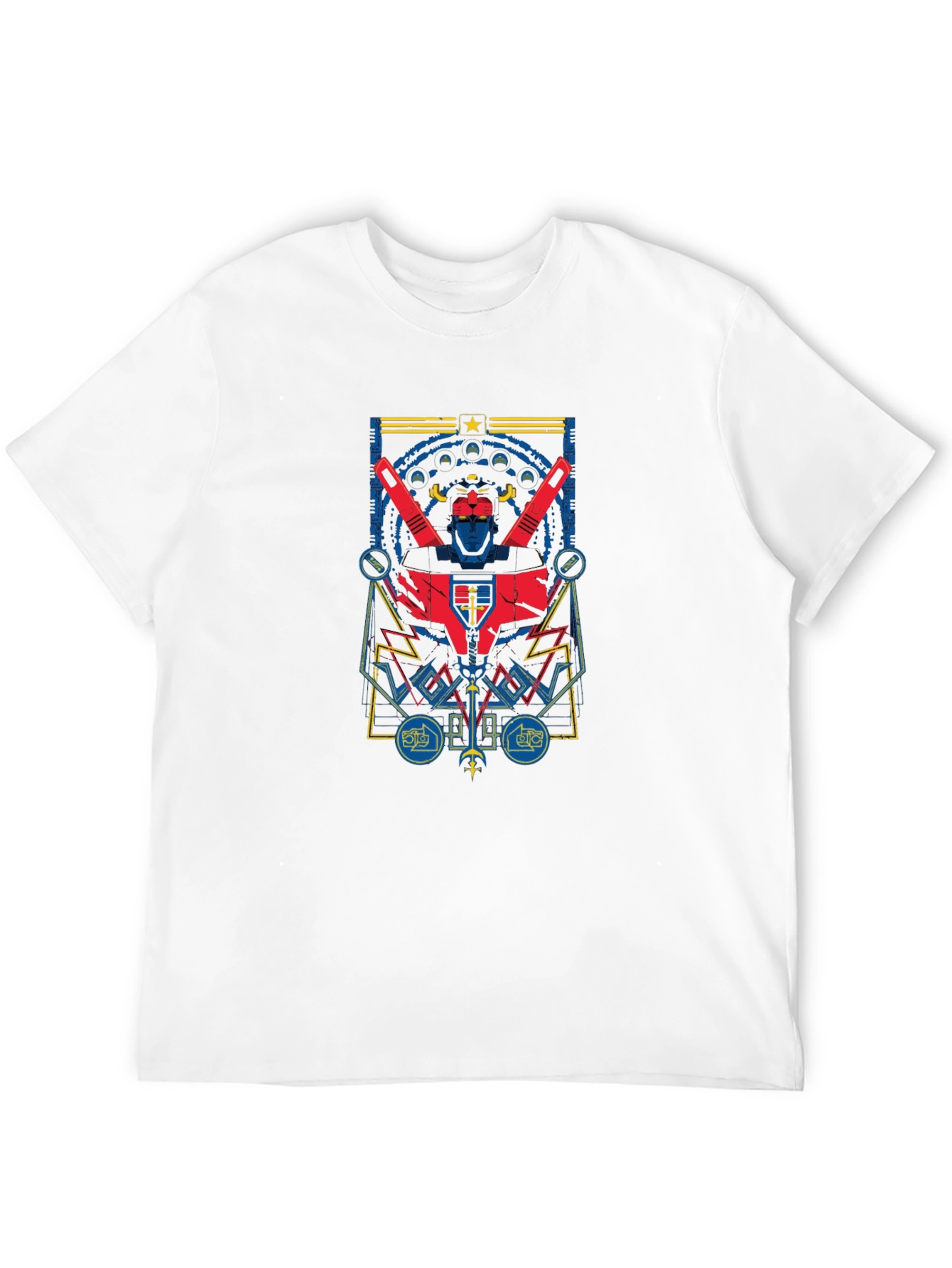 Retro Robot Graphic Print Black T-Shirt