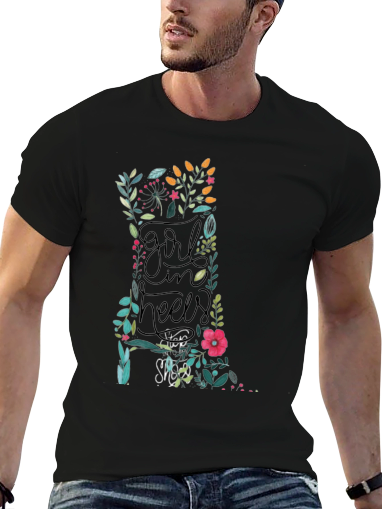 Floral Girl in Heels T-Shirt