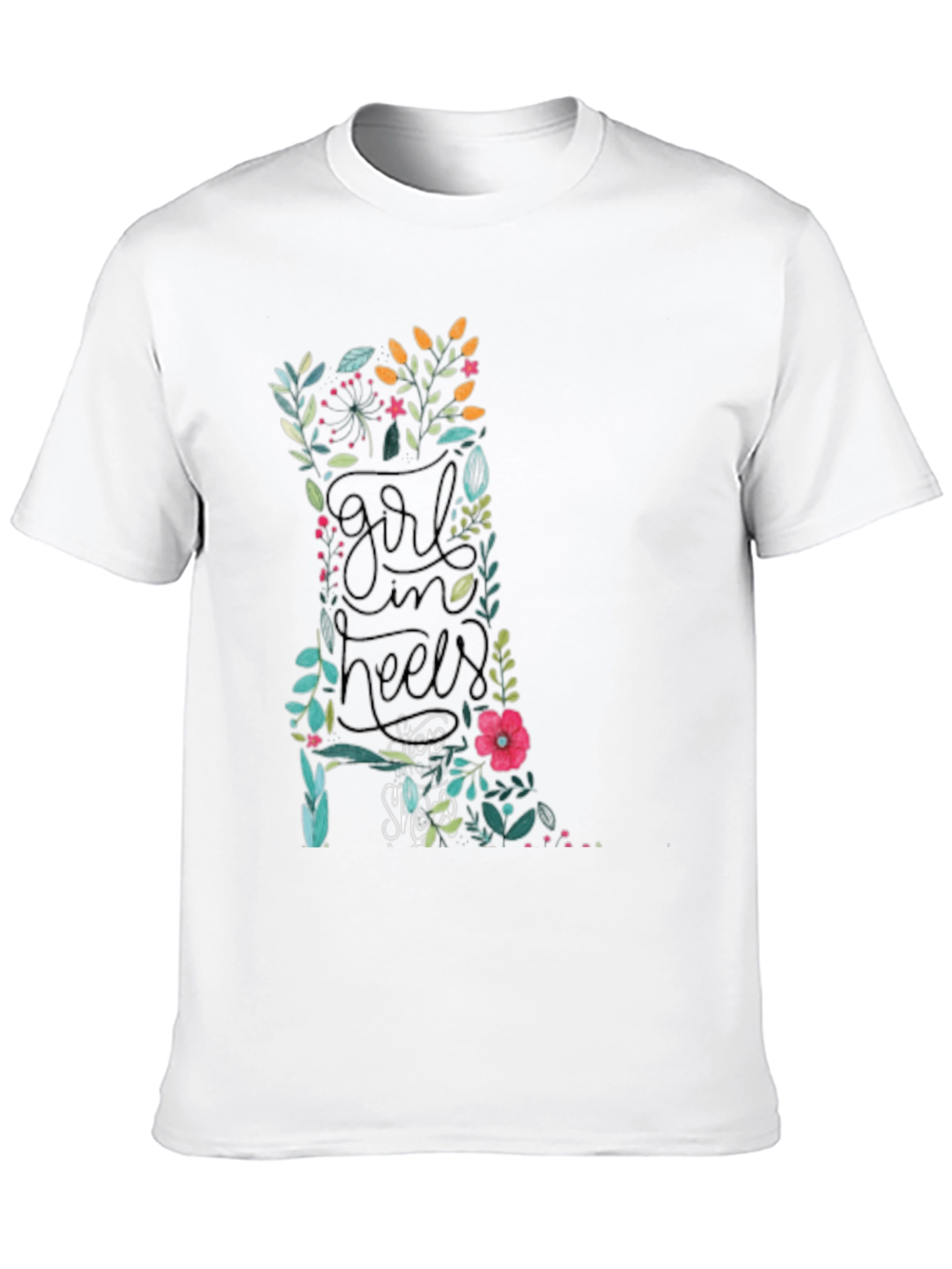 Floral Girl in Heels T-Shirt
