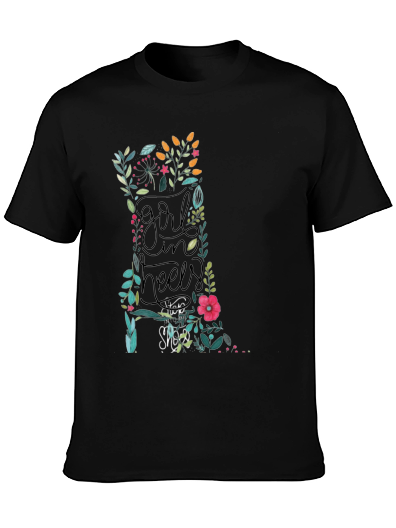 Floral Girl in Heels T-Shirt