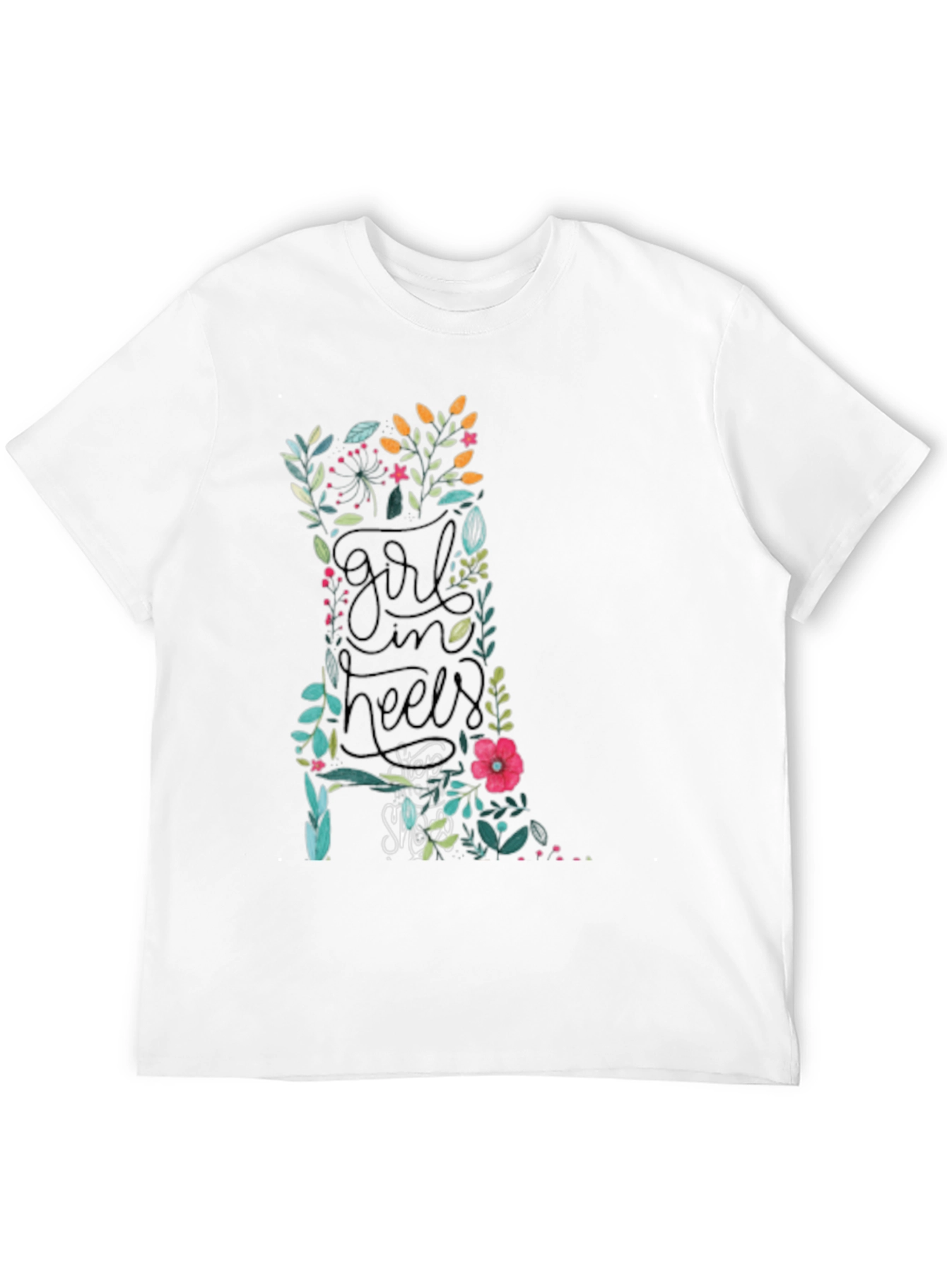 Floral Girl in Heels T-Shirt