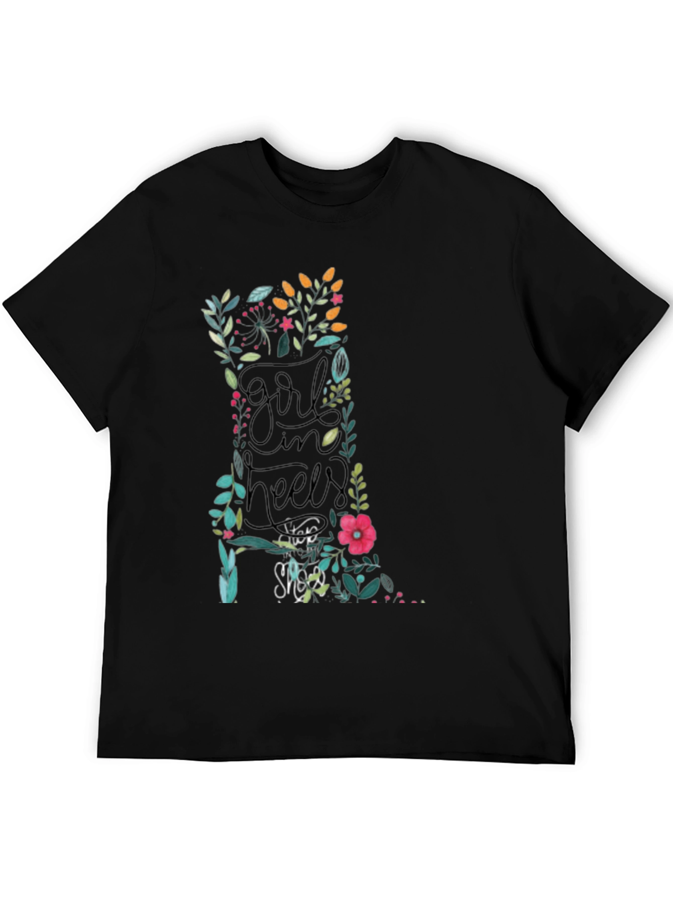 Floral Girl in Heels T-Shirt