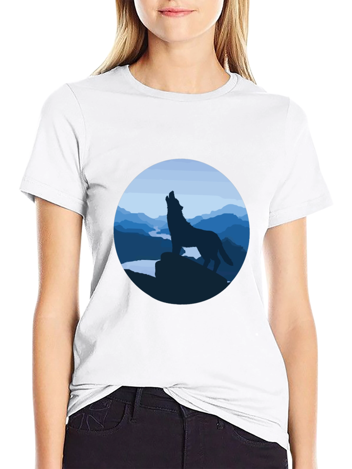 Wolf Howling Graphic Tee - Black