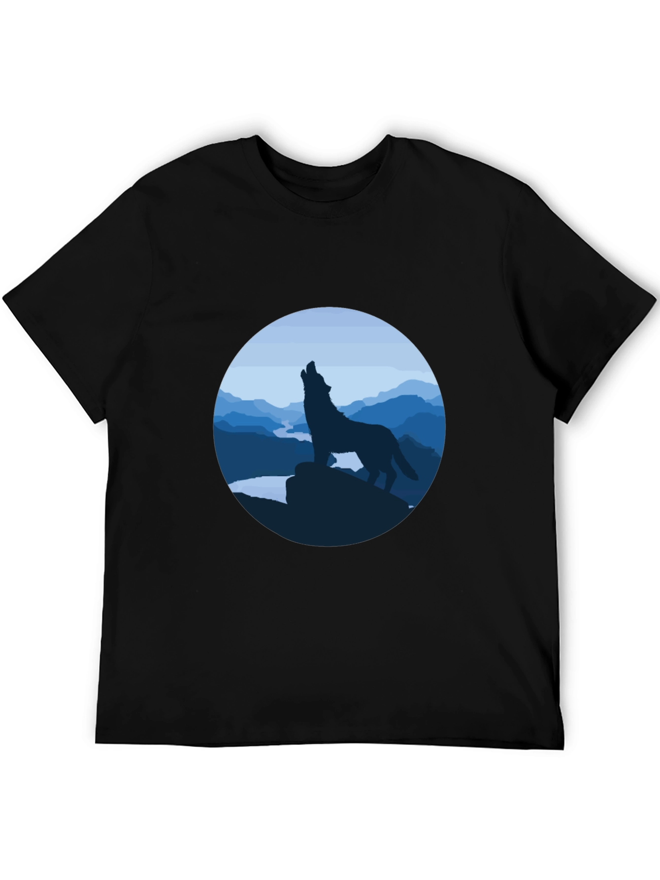Wolf Howling Graphic Tee - Black