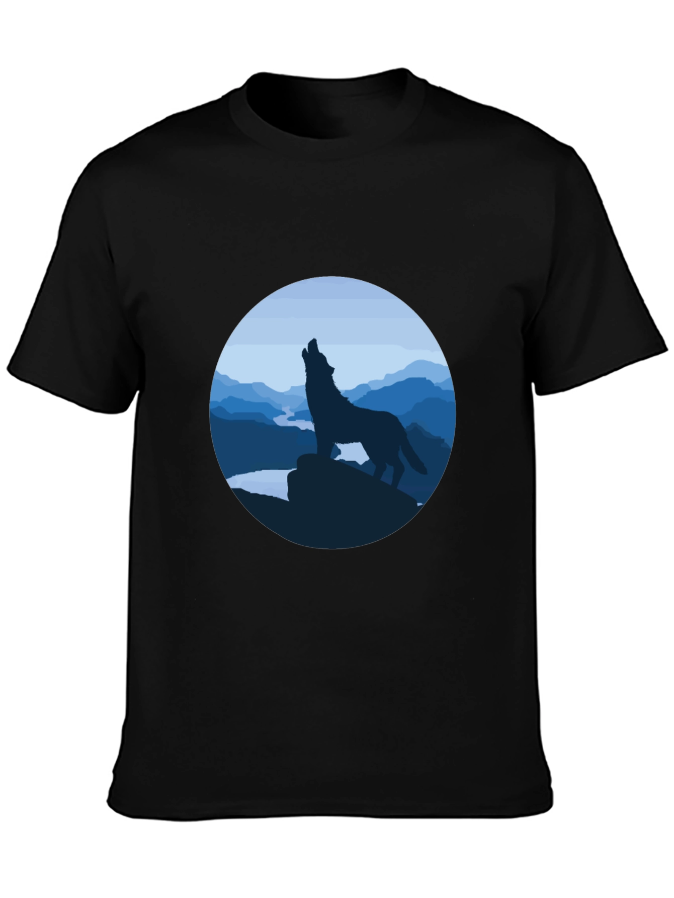 Wolf Howling Graphic Tee - Black
