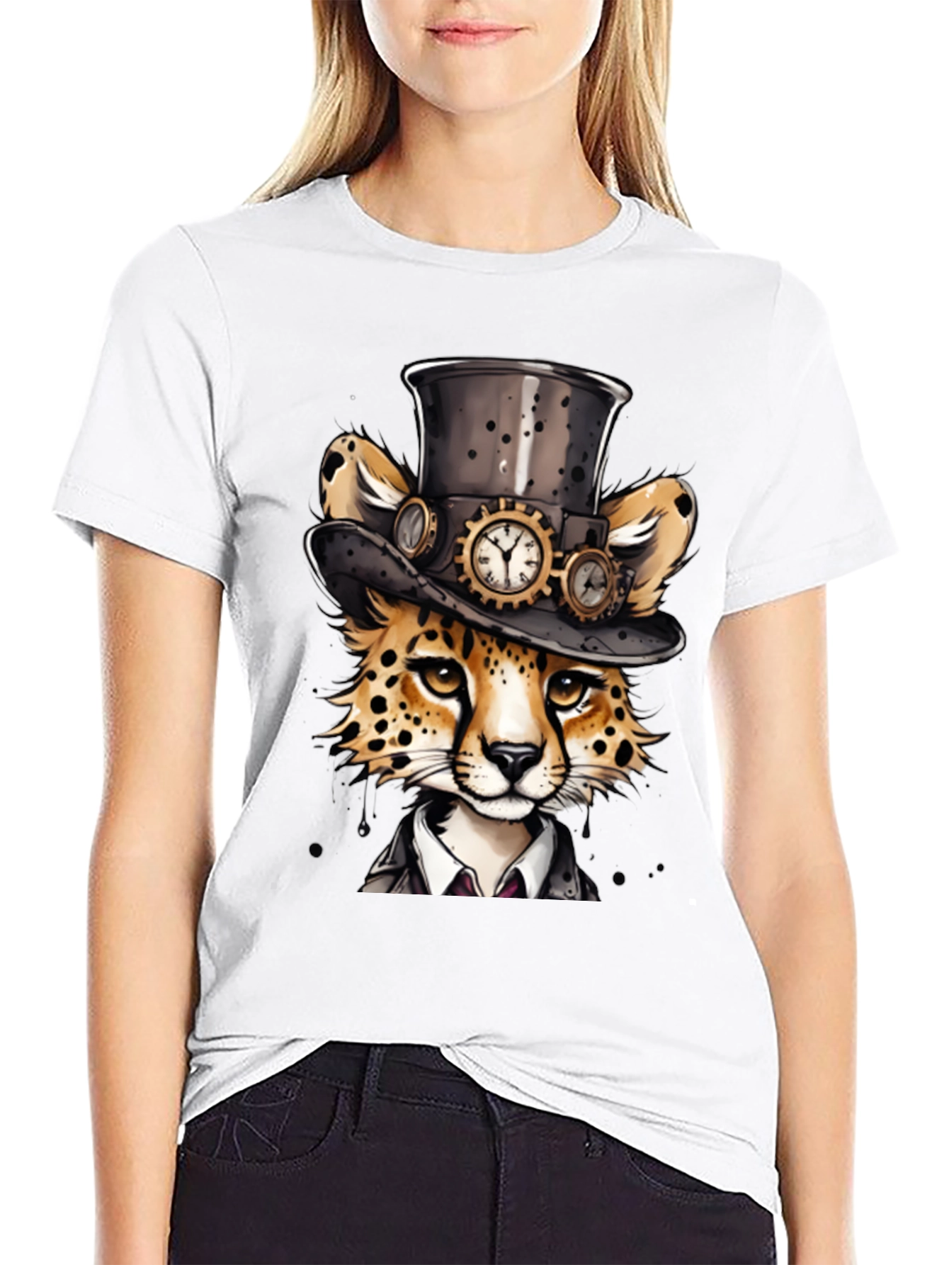 Steampunk Cheetah T-Shirt - Animal Tee