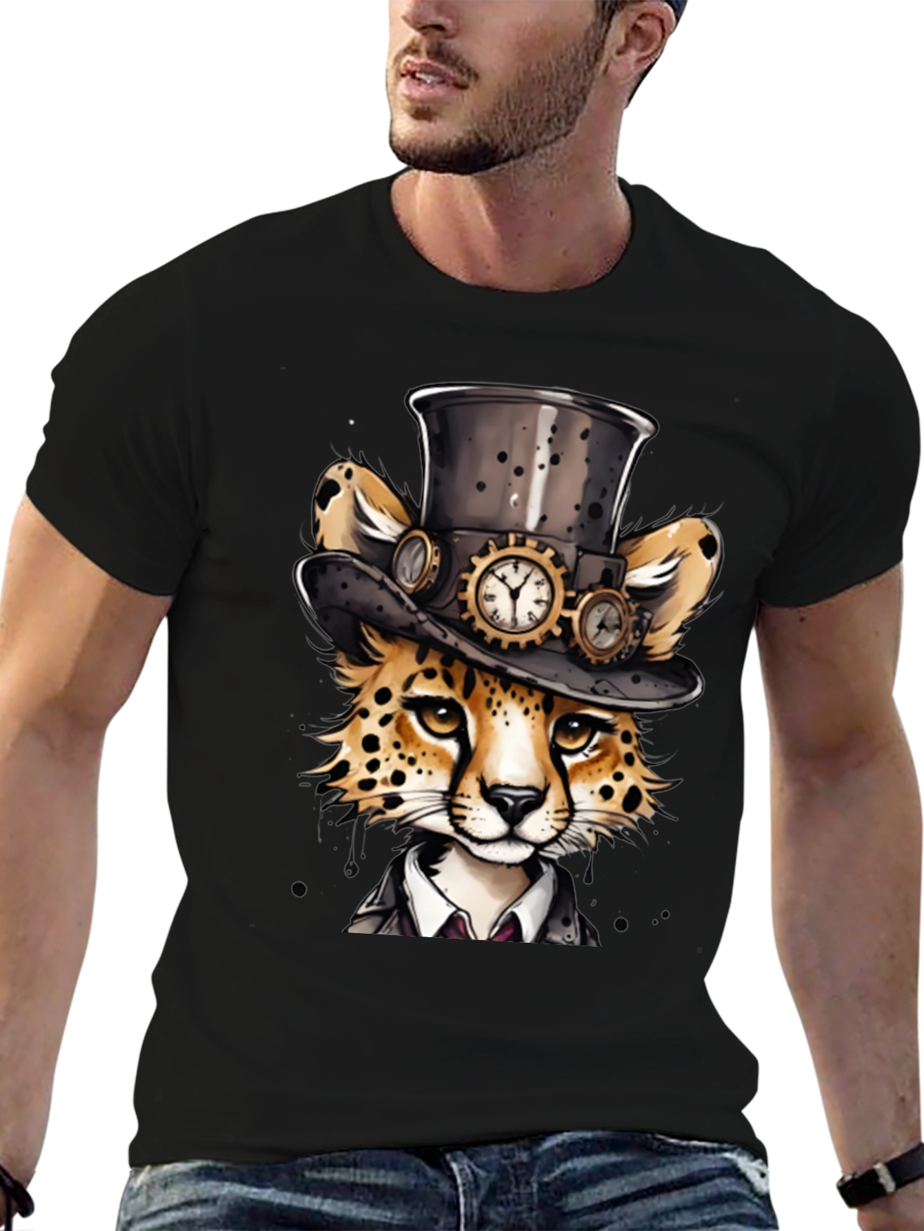 Steampunk Cheetah T-Shirt - Animal Tee