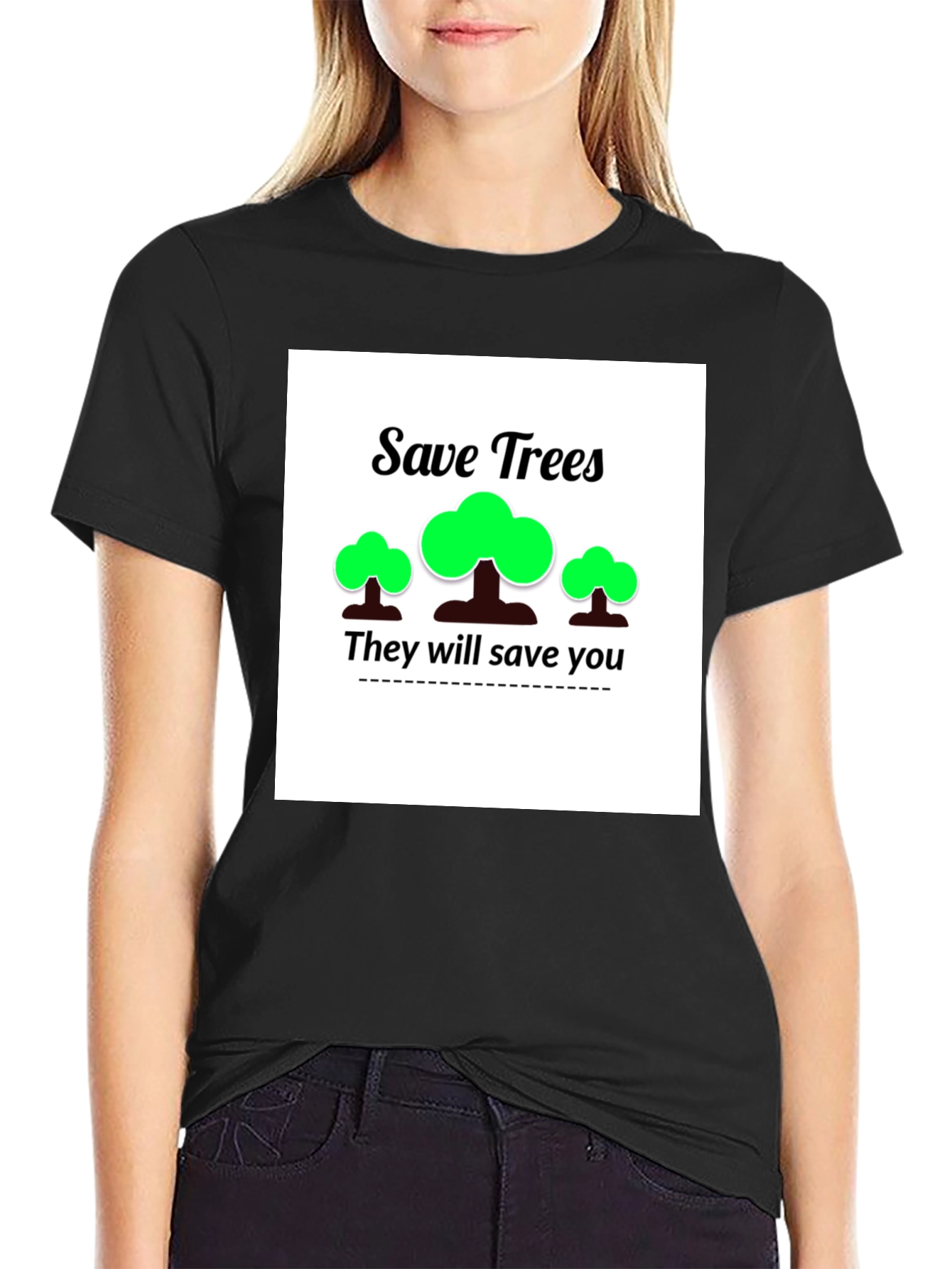 Eco-Friendly Save Trees Graphic T-Shirt