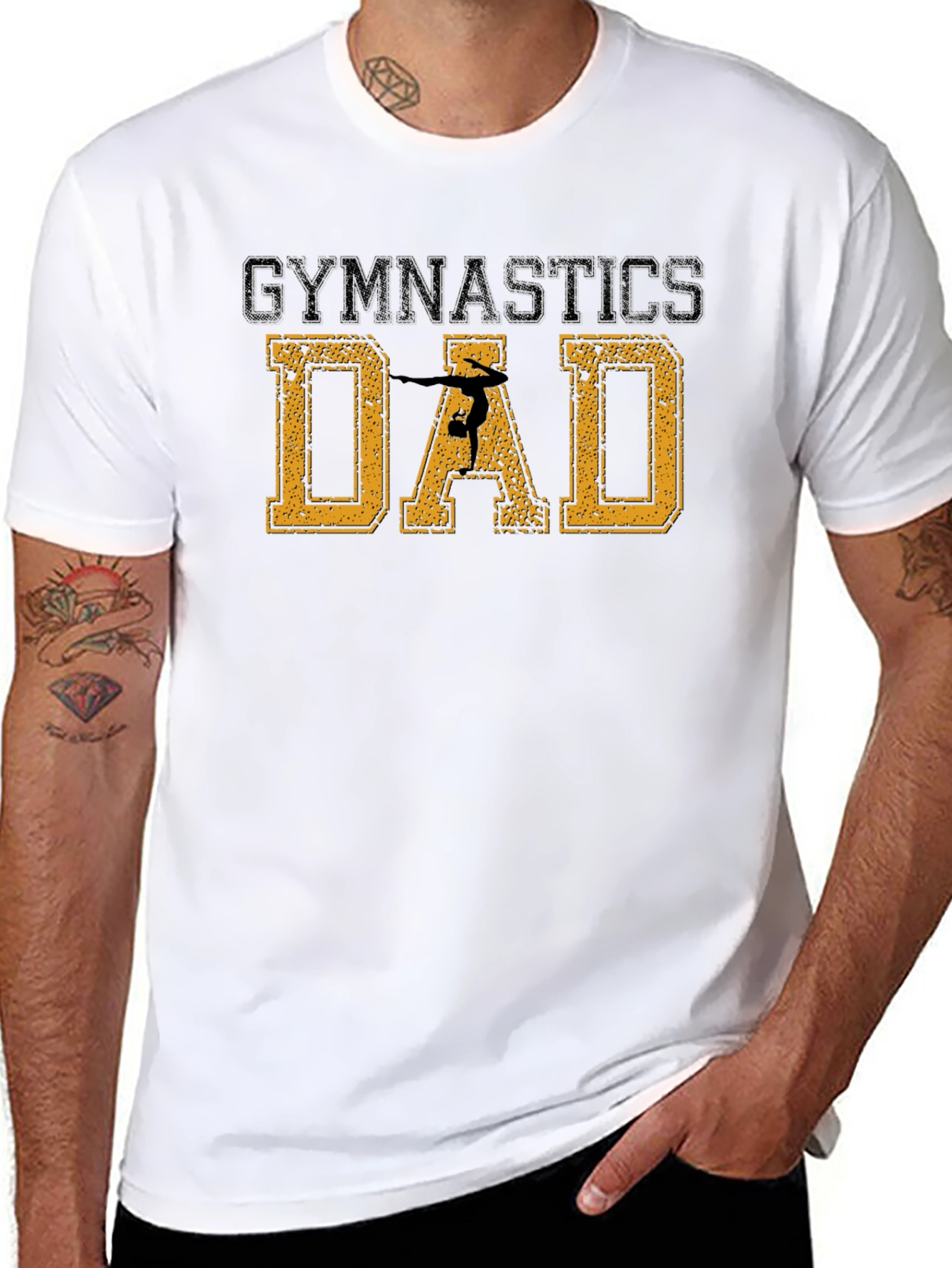 Gymnastics Dad T-Shirt - Black Cotton Tee