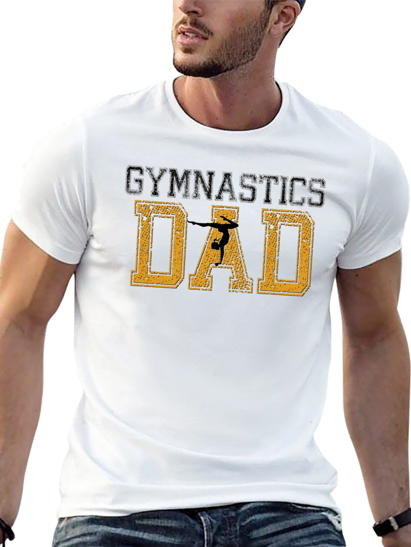 Gymnastics Dad T-Shirt - Black Cotton Tee