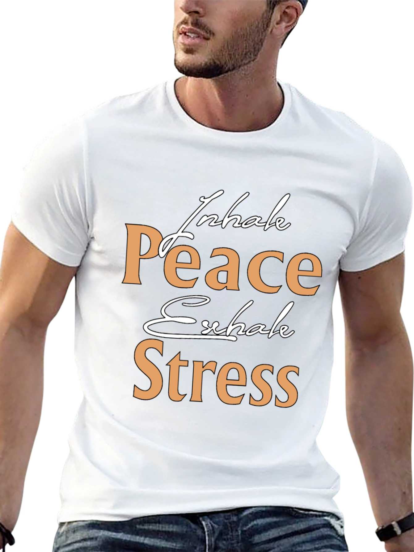Inhale Peace Exhale Stress Graphic T-Shirt