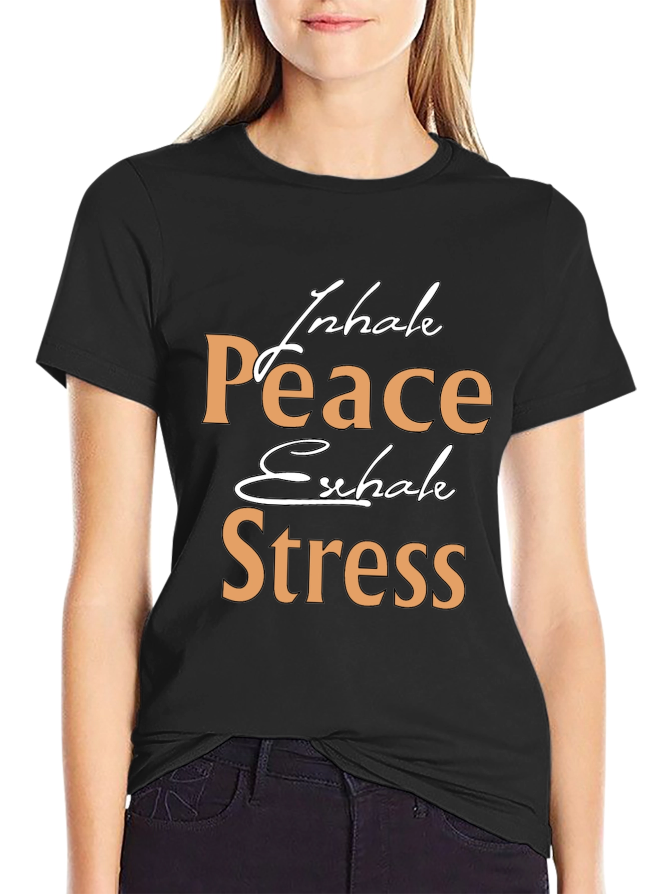 Inhale Peace Exhale Stress Graphic T-Shirt
