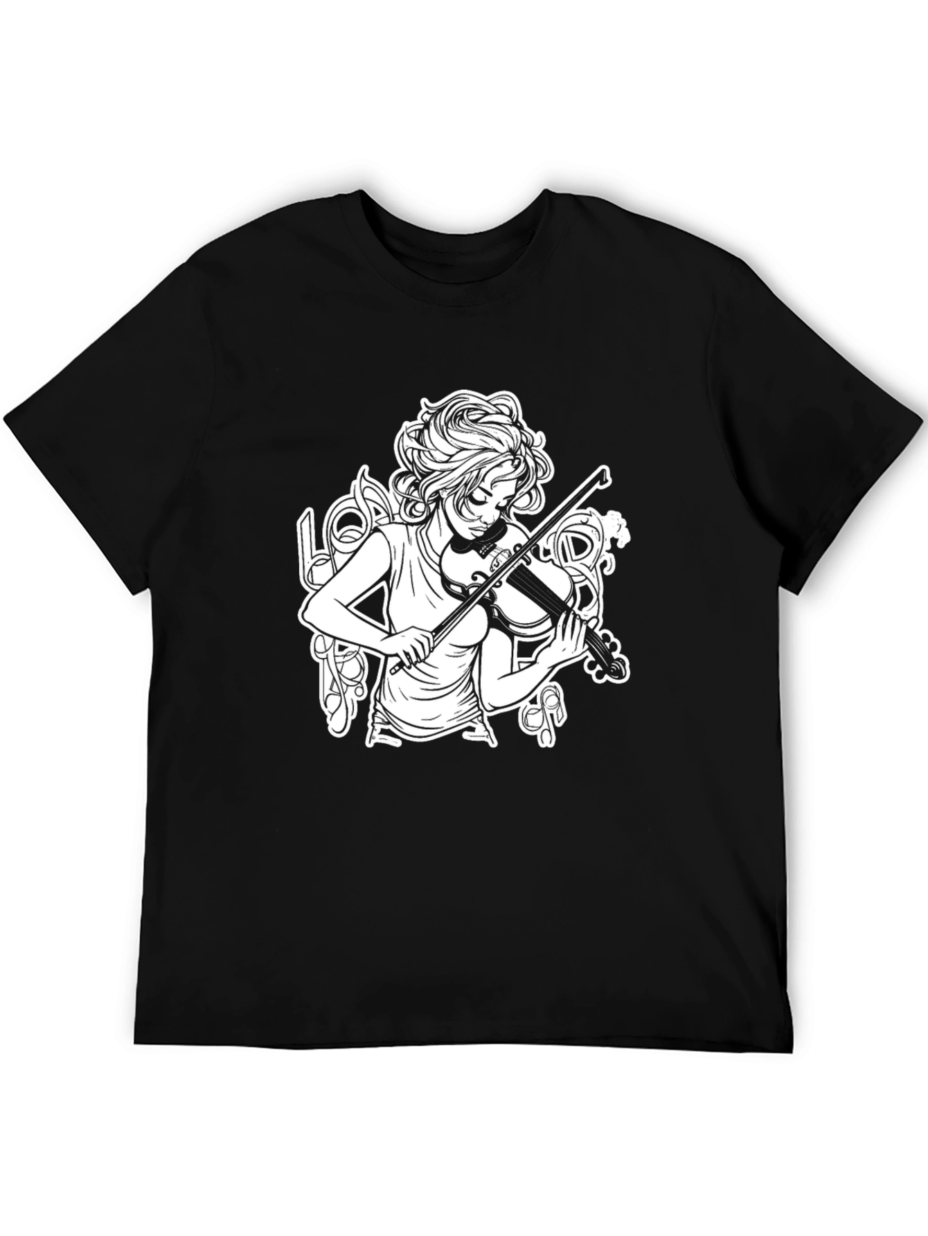 Musician Girl Black T-Shirt
