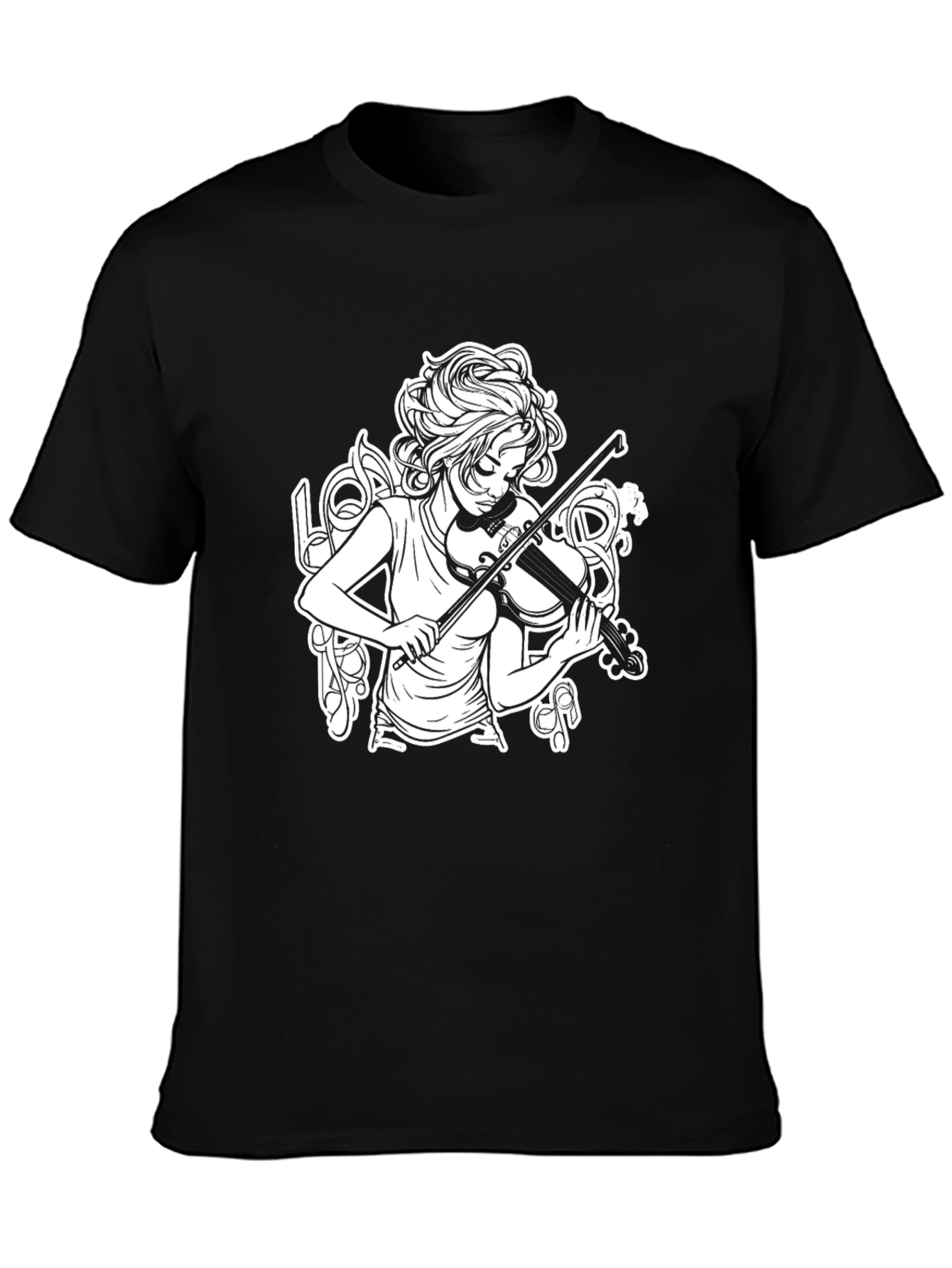 Musician Girl Black T-Shirt