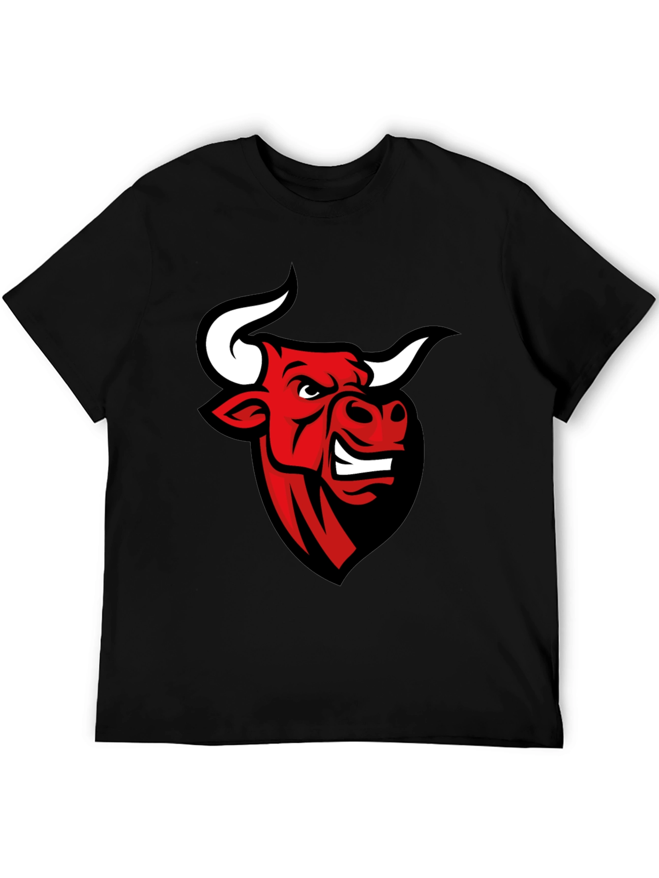 Black T-shirt with Bull Graphic