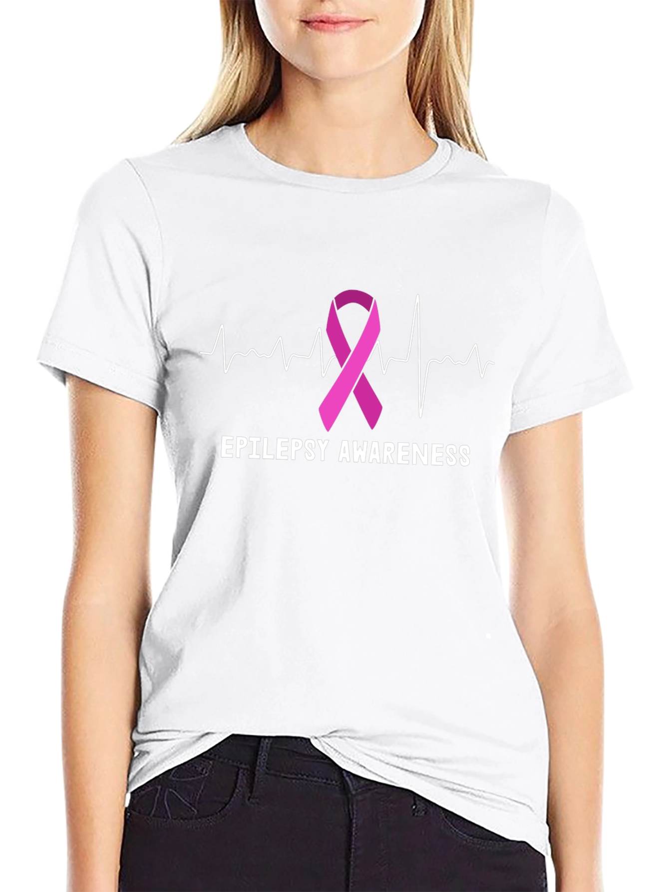 Epilepsy Awareness Ribbon Heartbeat T-Shirt