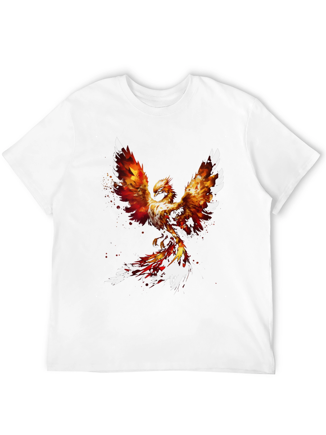 Fiery Phoenix Graphic Tee - Black Cotton Blend