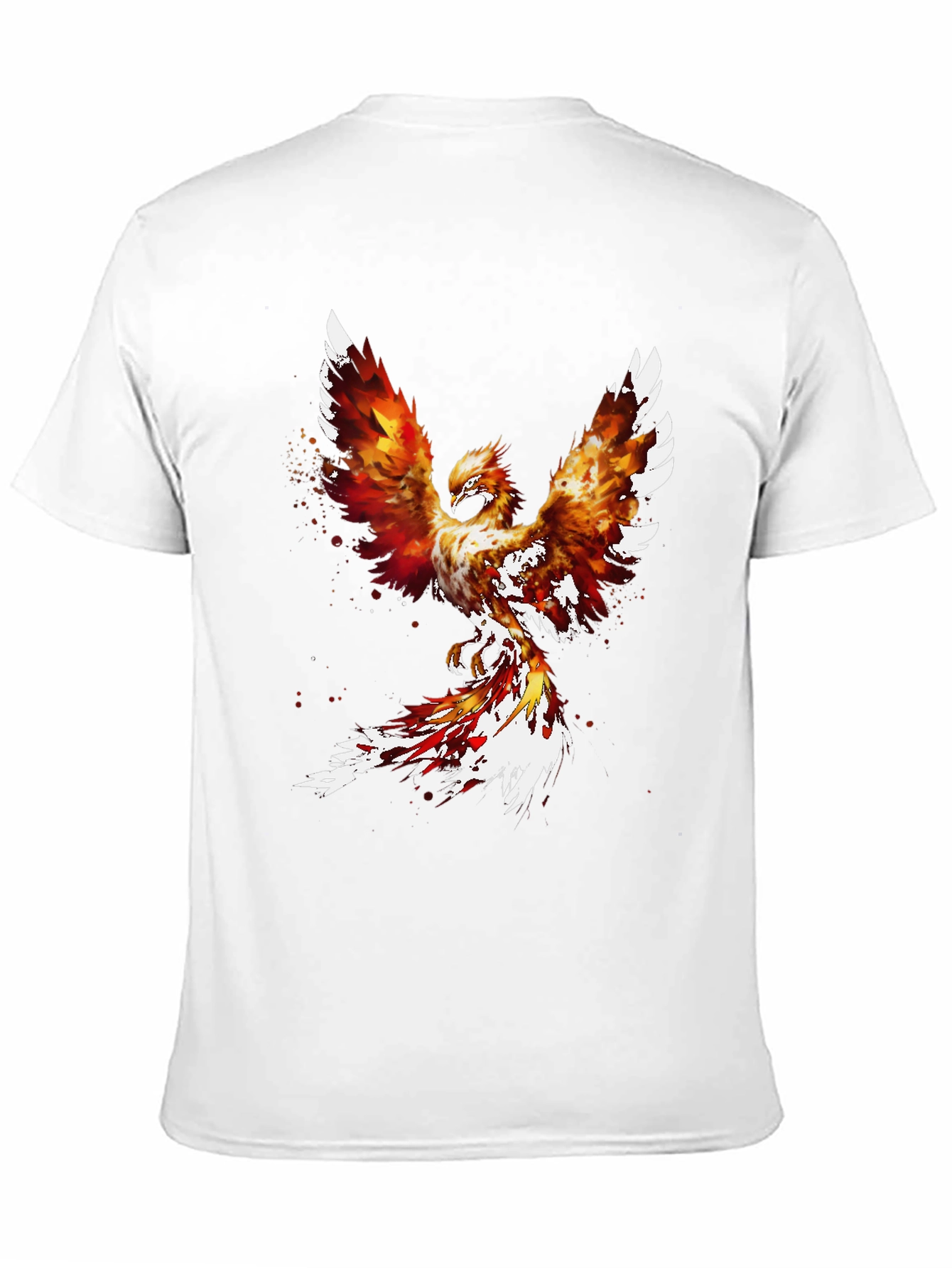 Fiery Phoenix Graphic Tee - Black Cotton Blend