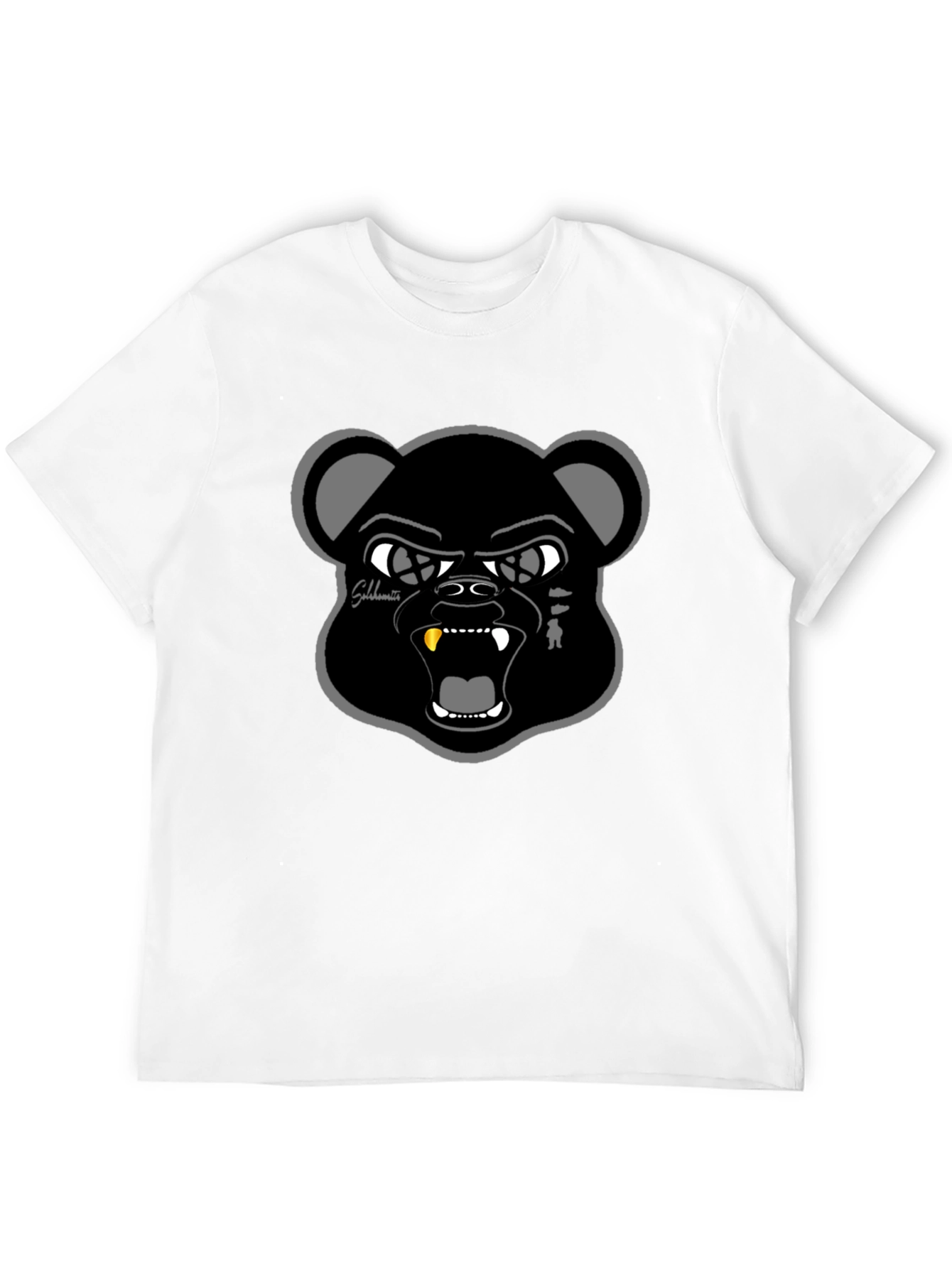 Black T-Shirt with Bold Bear Graphic