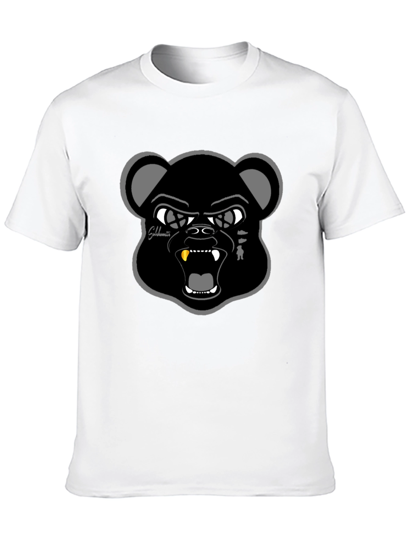 Black T-Shirt with Bold Bear Graphic