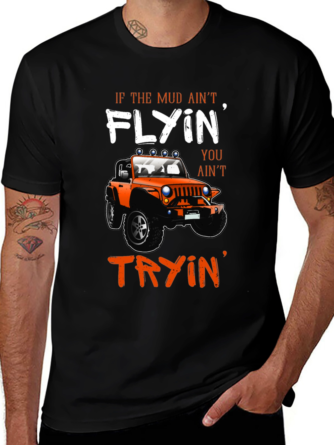 Mud Flyin Jeep Graphic T-Shirt - Off-Road Adventure