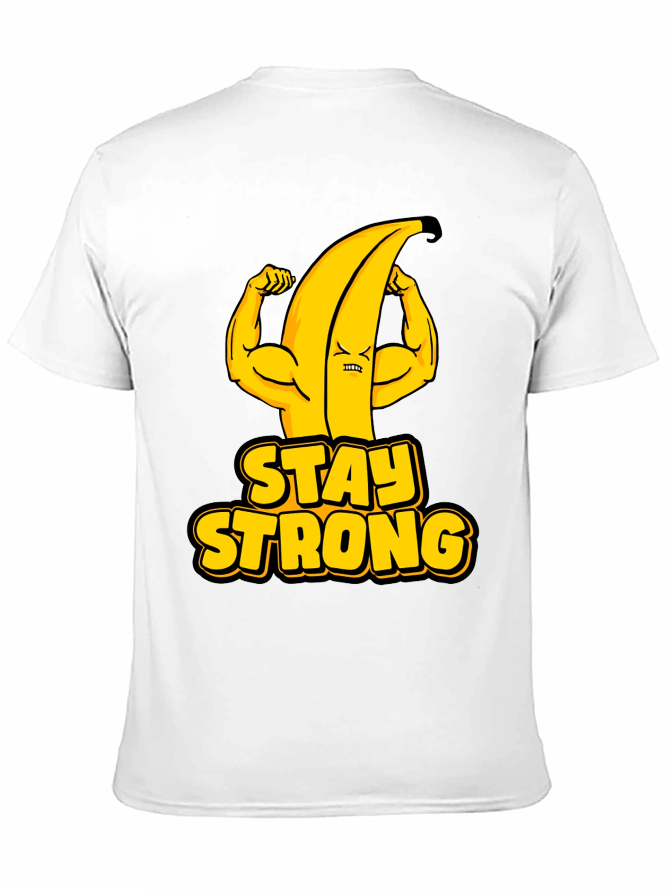 Stay Strong Banana Graphic Tee - Black Cotton T-Shirt