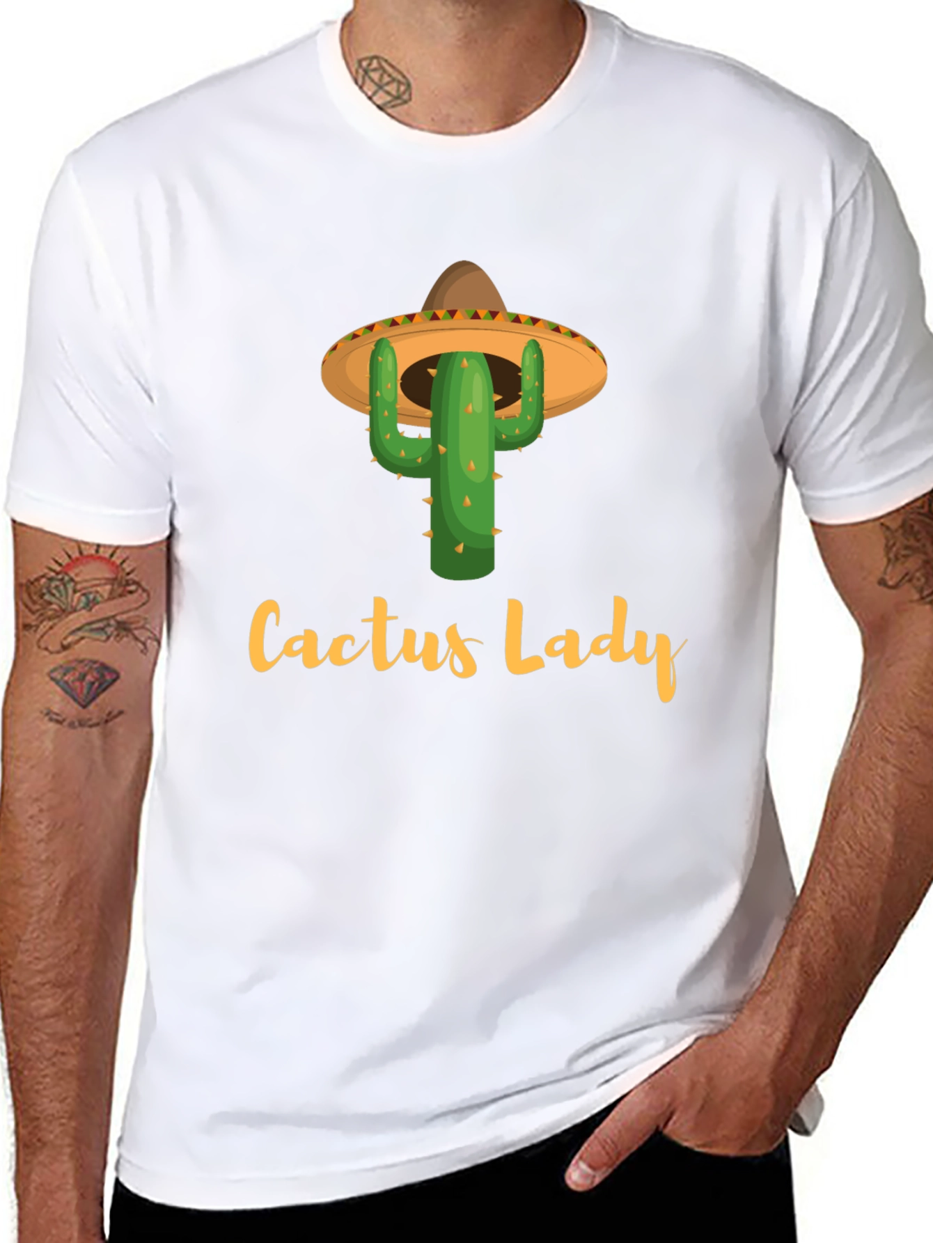 Cactus Lady Graphic Tee -  Fun Novelty Shirt