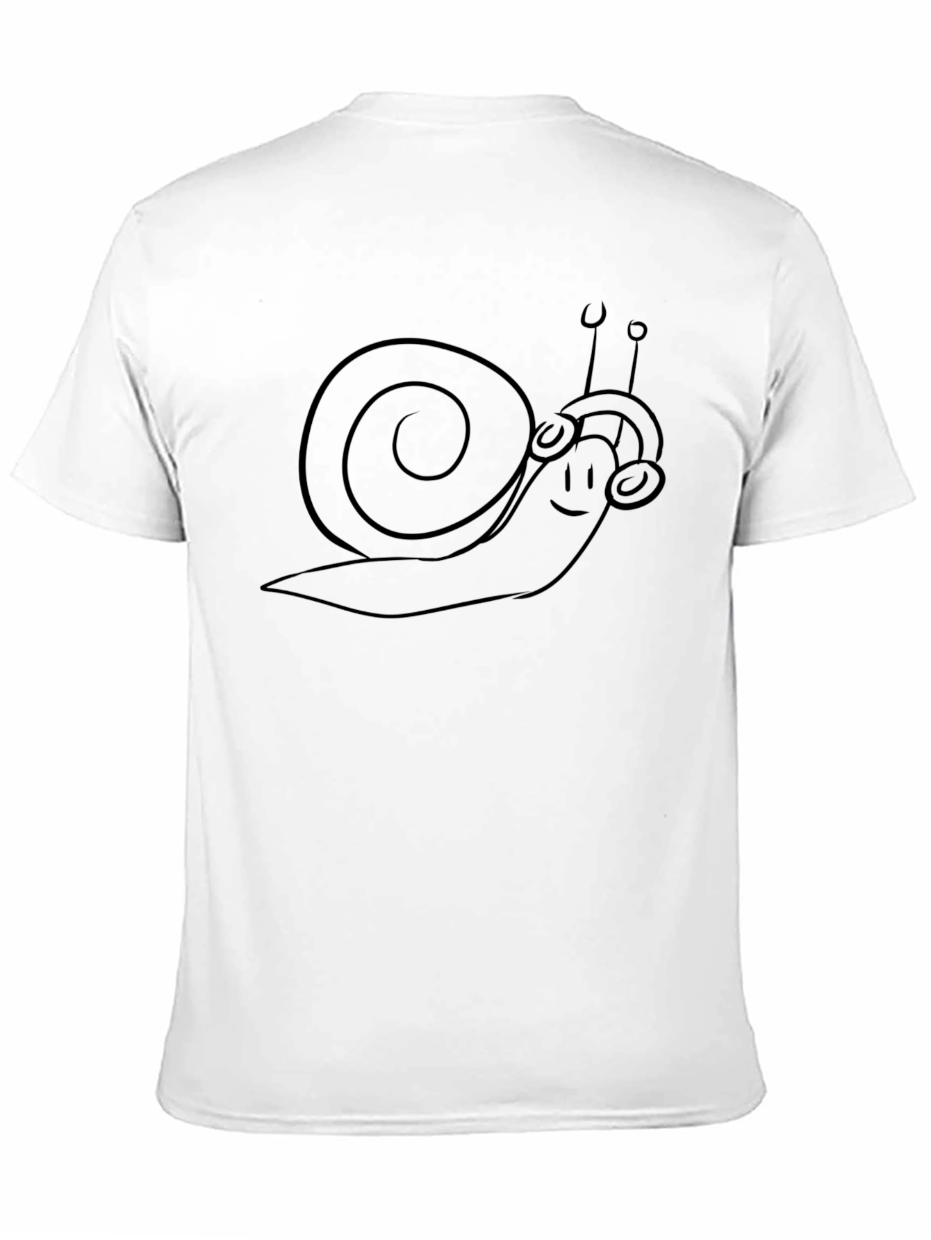 Snail with Headphones Graphic Tee - Black Cotton