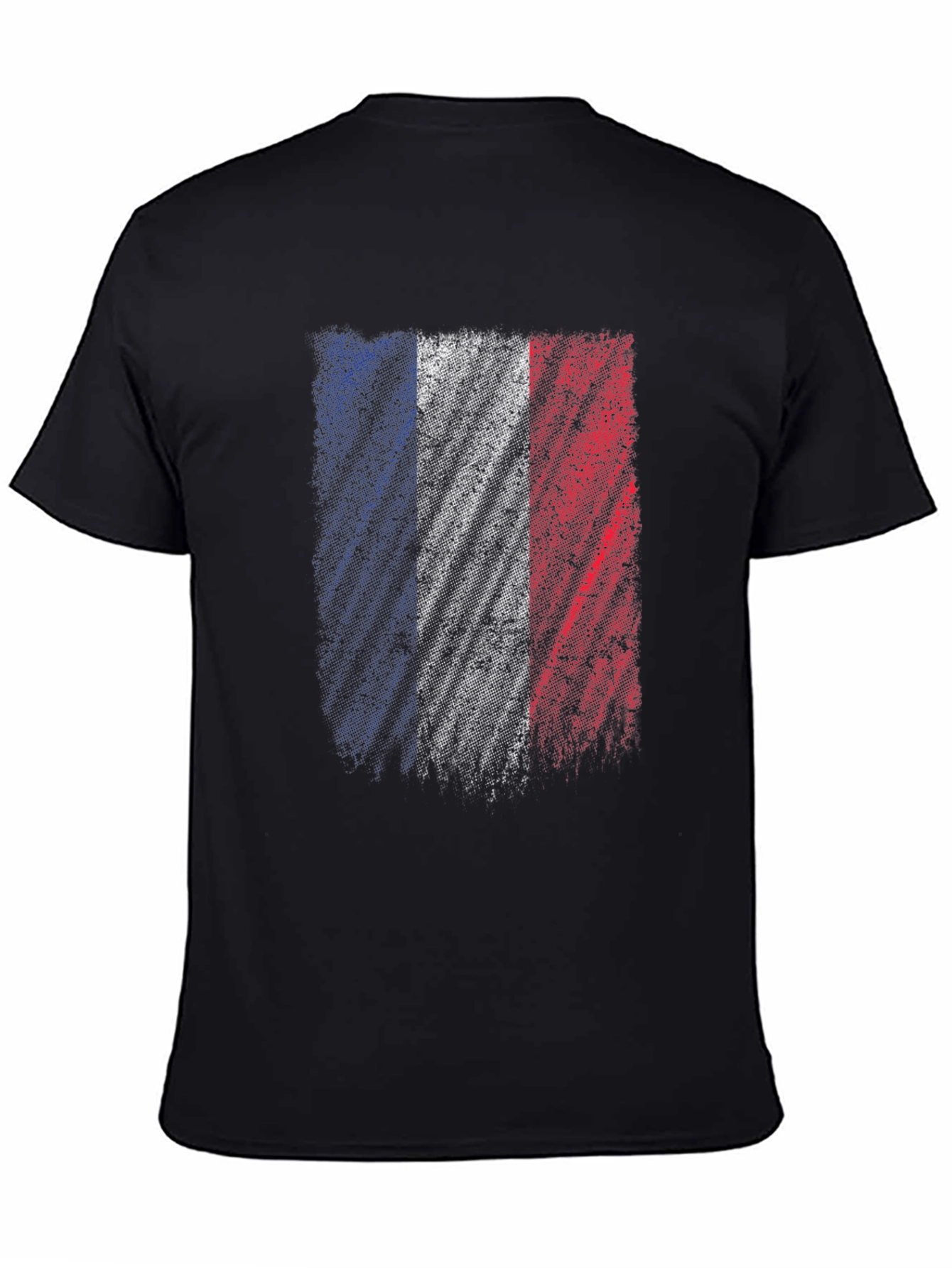 France Flag Graphic T-Shirt - Distressed Design