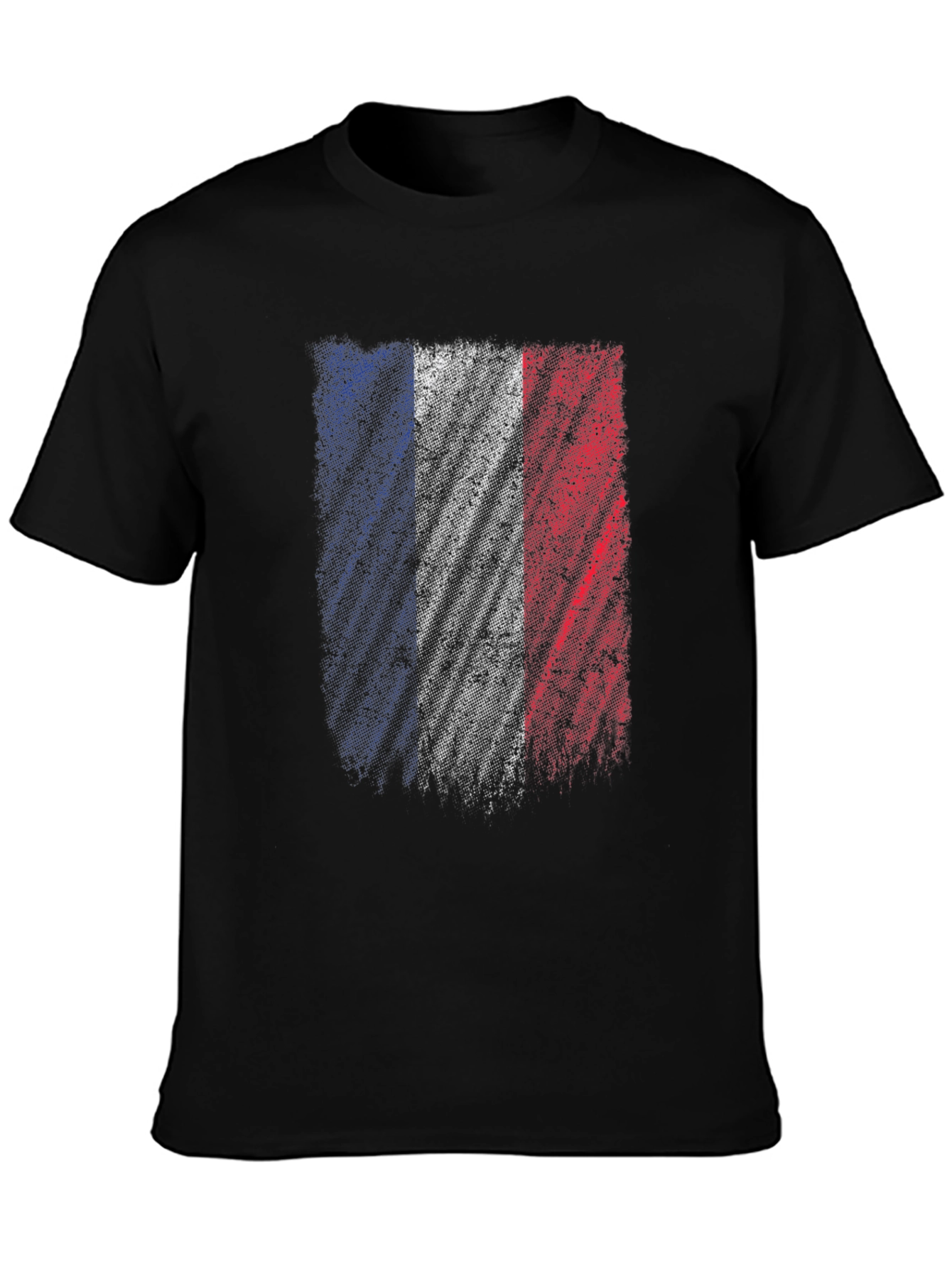 France Flag Graphic T-Shirt - Distressed Design