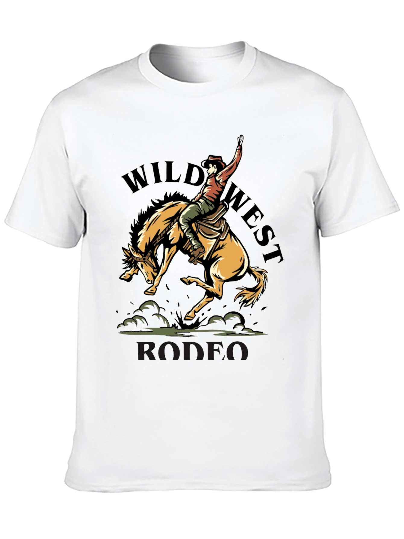 Wild West Rodeo Graphic T-Shirt - Black Cotton Tee