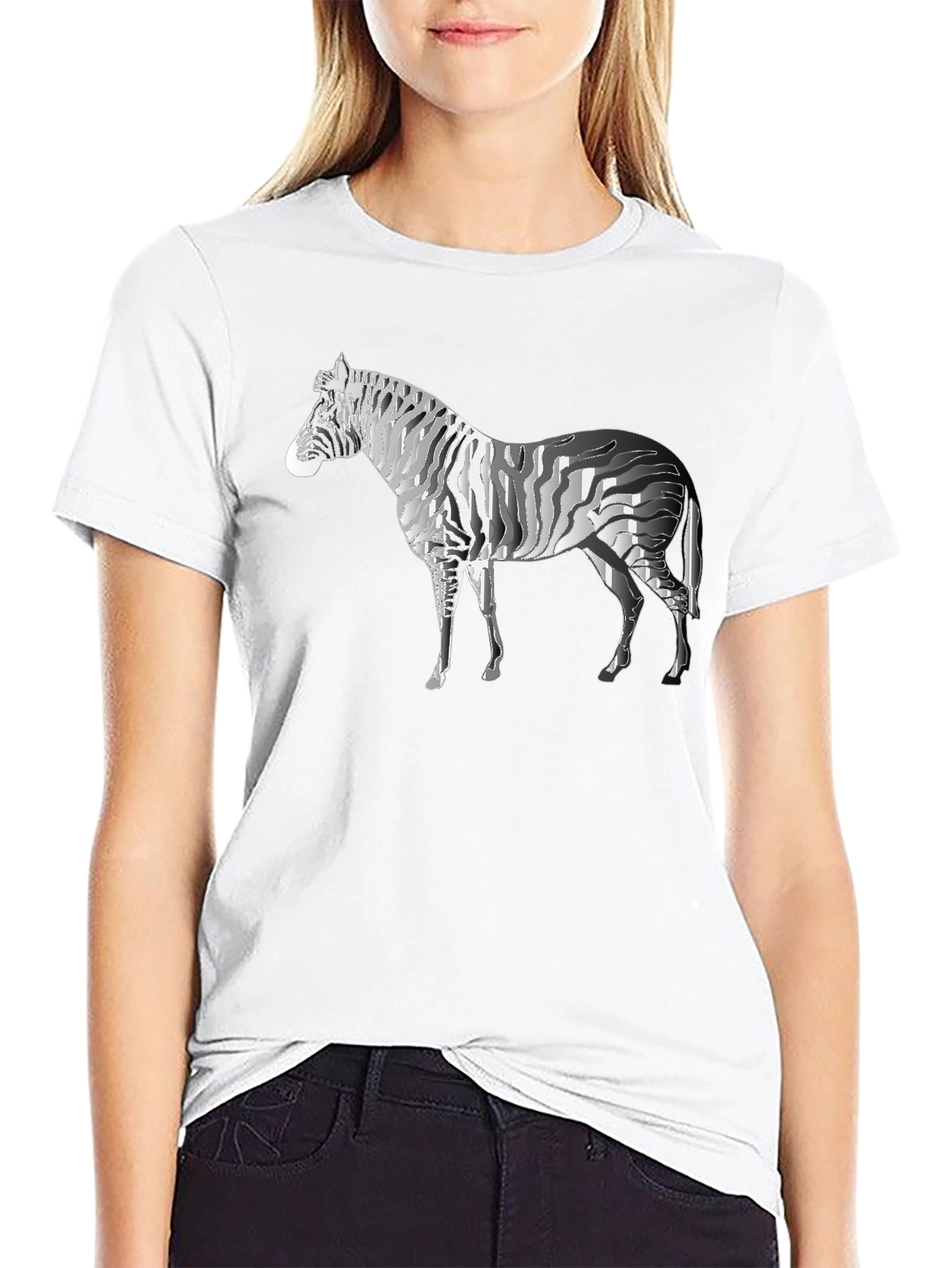 Zebra Graphic Tee - Stylish Mens Black T-Shirt
