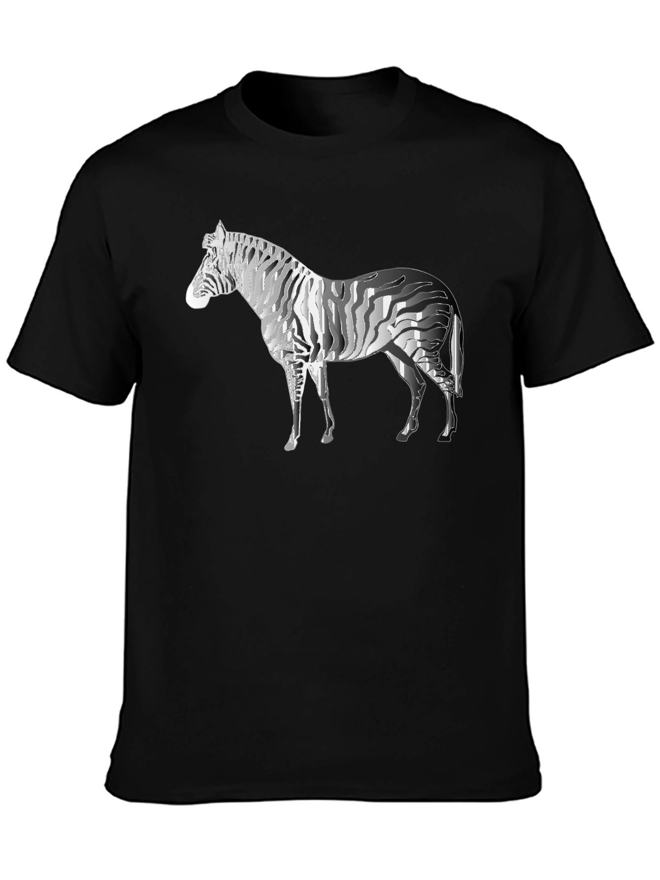 Zebra Graphic Tee - Stylish Mens Black T-Shirt