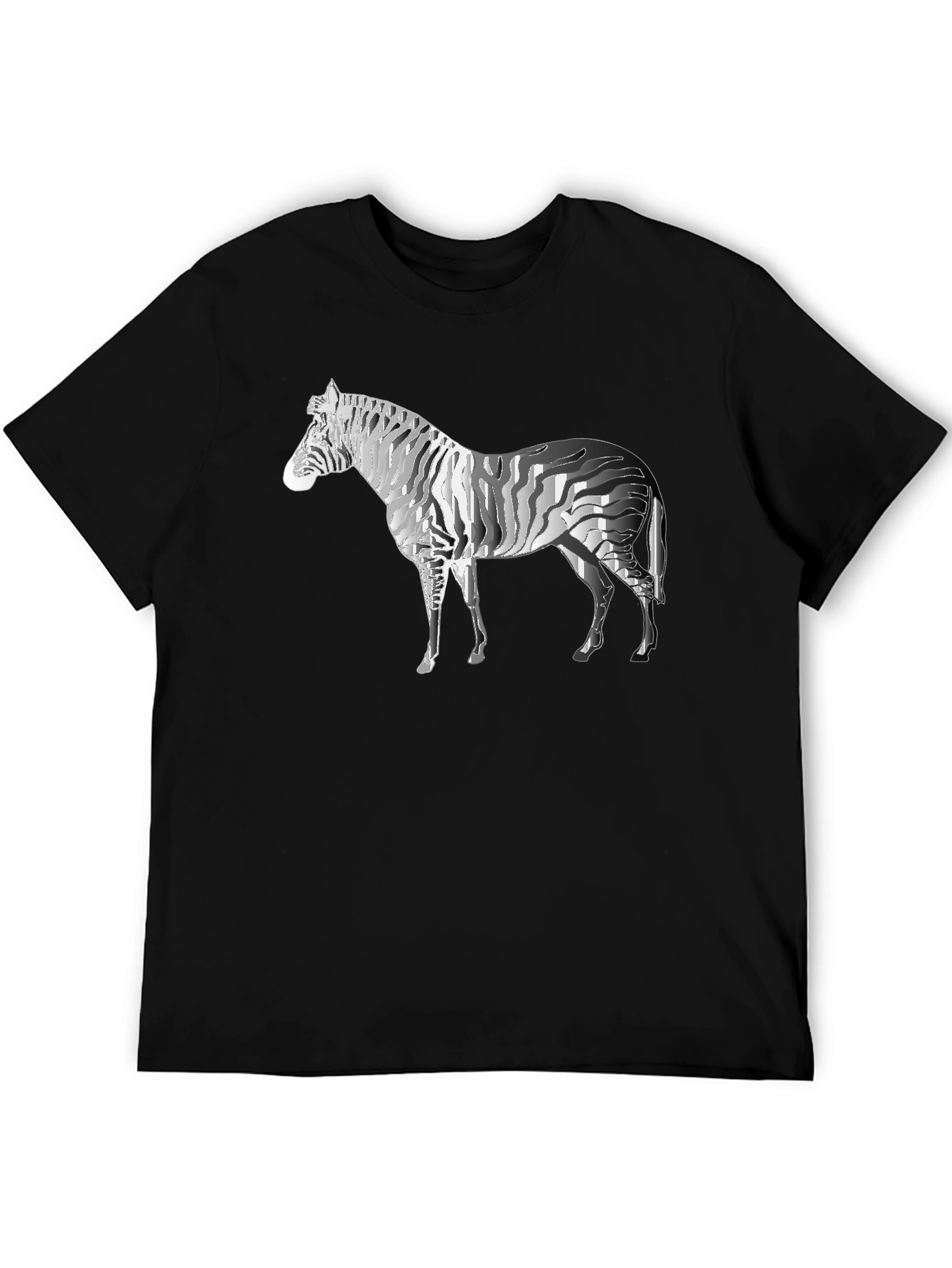 Zebra Graphic Tee - Stylish Mens Black T-Shirt
